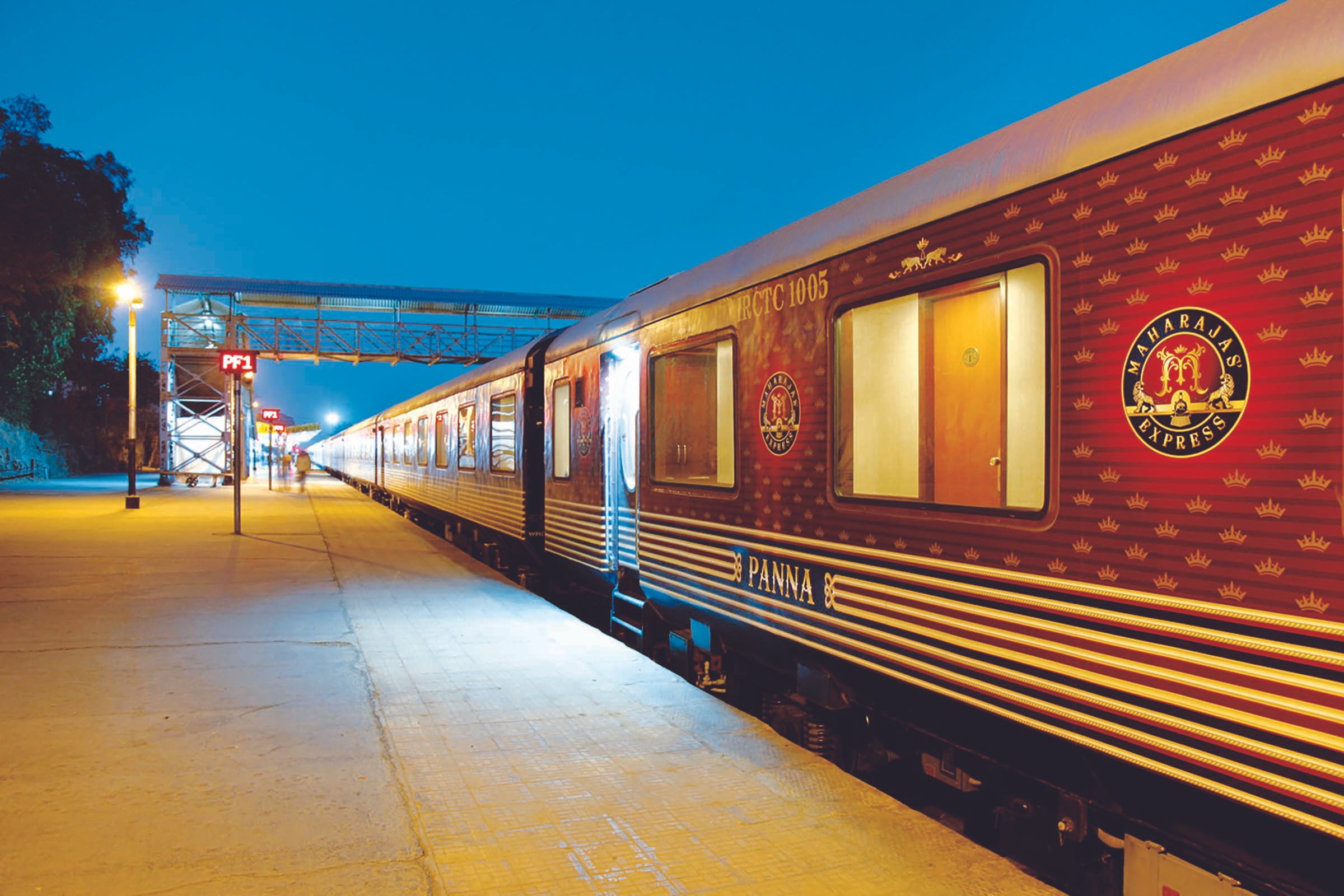 These gilded carriages are outfitted with the utmost of elegant details and aim to preserve the romance of the railway. (Photo courtesy Maharajas’ Express.)