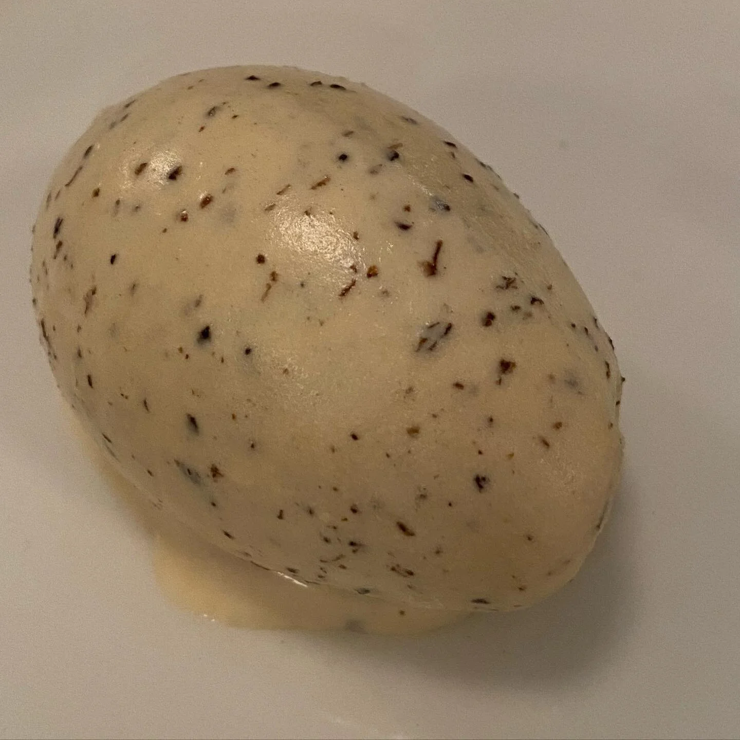 Truffle and grappa ice cream.  Thanks George for making use of leftover fresh truffles whilst in lockdown #georgebiron #truffle_treasures