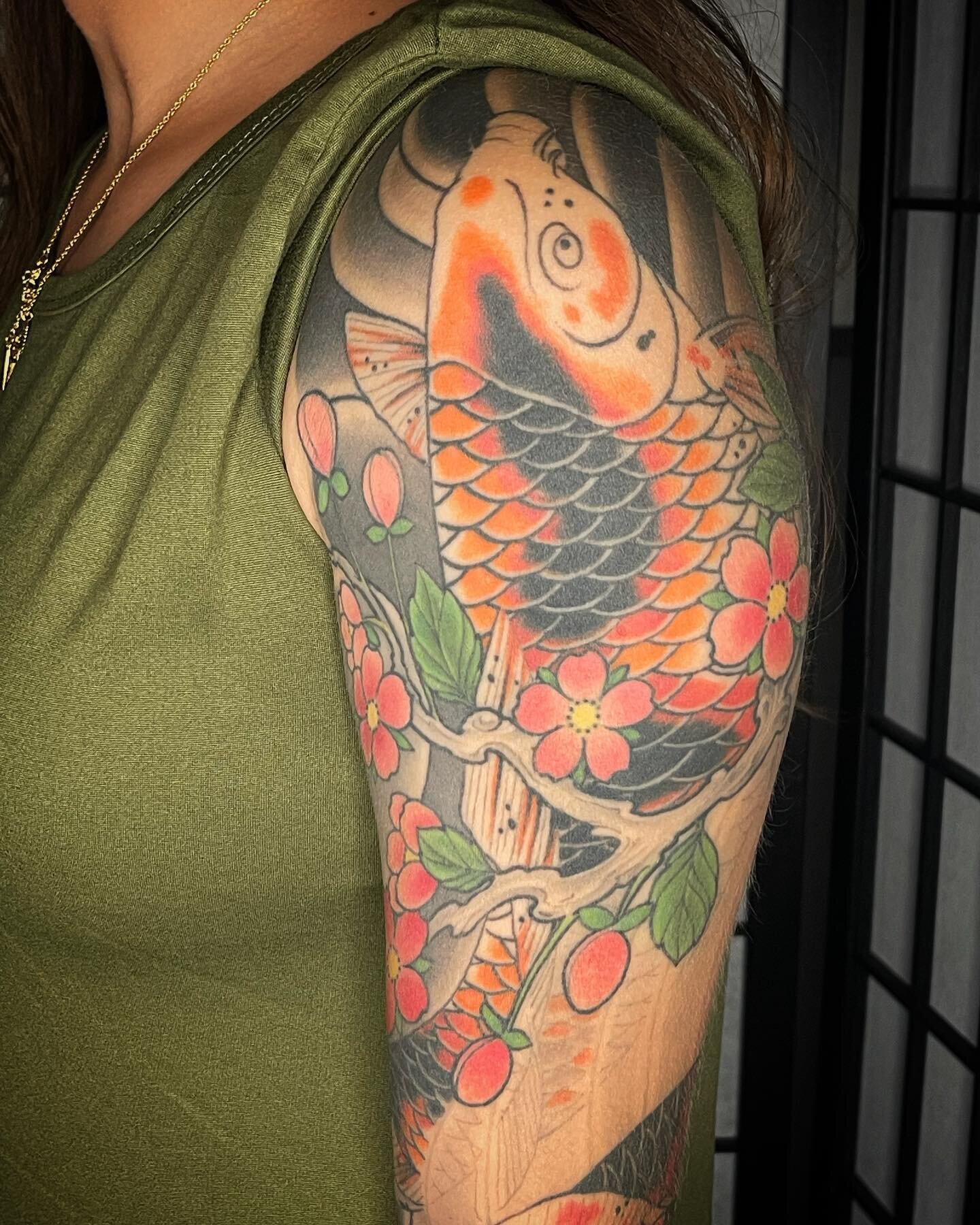 Healed work from a piece I completed a few years ago. It&rsquo;s so nice when clients stop by and I can see how well my tattoos retain their integrity 

#japanesetattoo #papercranestudio #sleevetattoo #colortattoo #longbeachtattooartist #girlswithtat