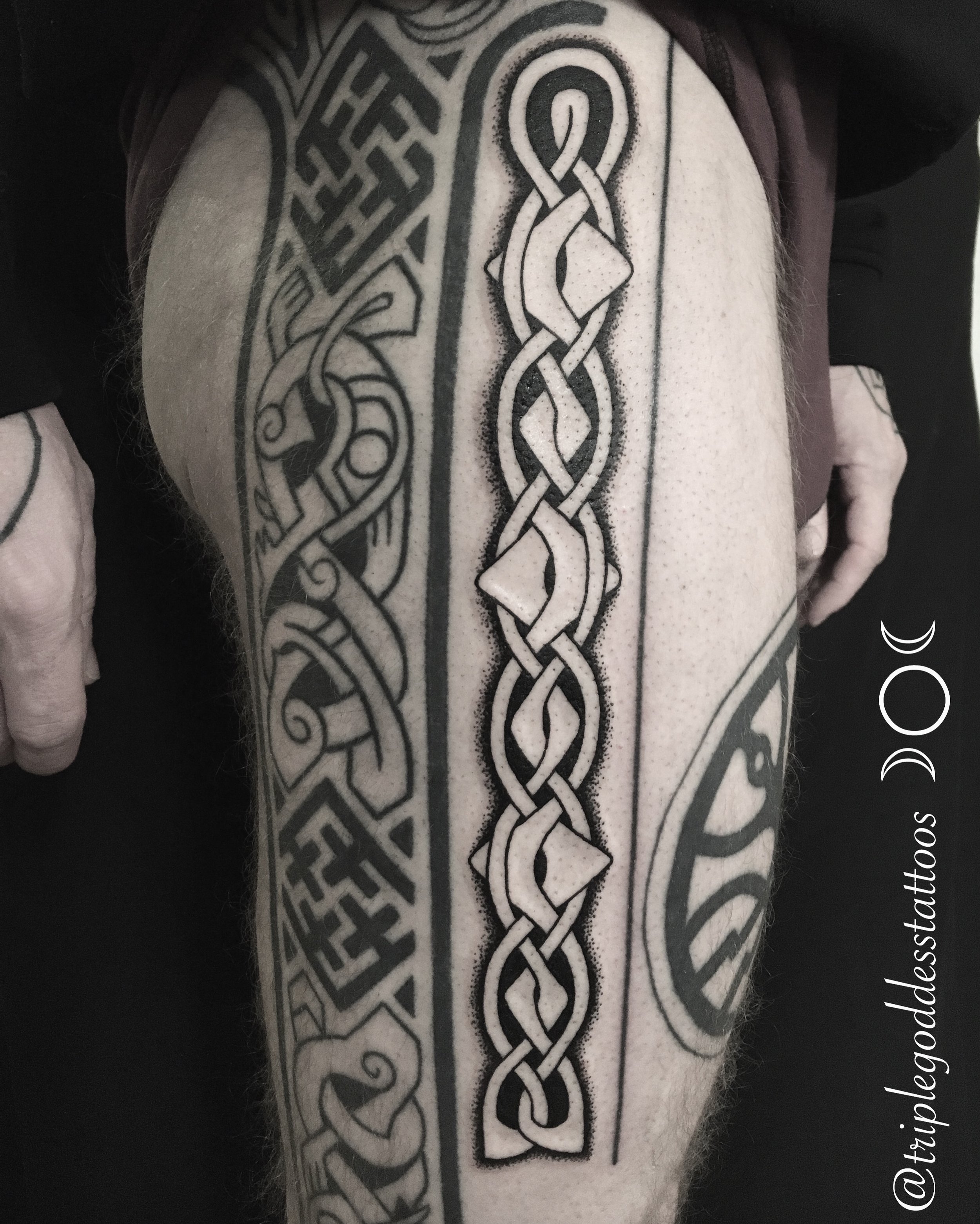 Celtic Ornamental Leg Tattoos | TikTok