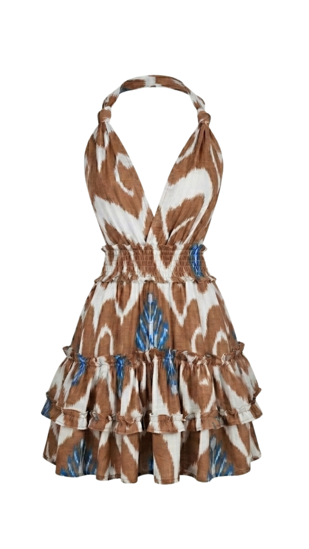 Halter Mini Dress (Ikat Print)