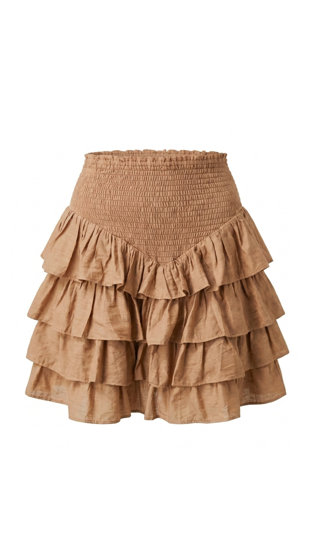 Ruffles Mini Skirt (Brown)