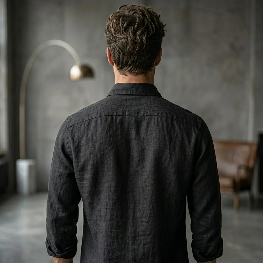 Linen Shirt (Black) (4).png