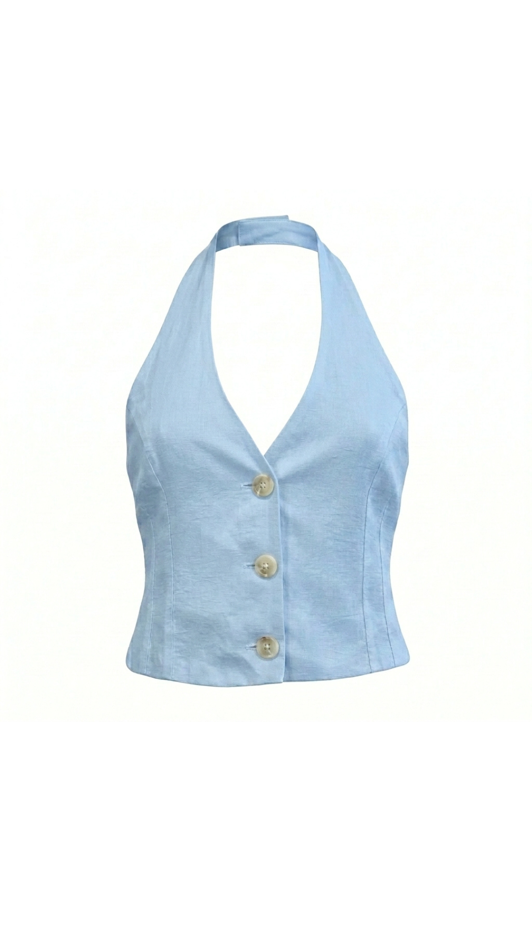 Button Halter Top (Blue)