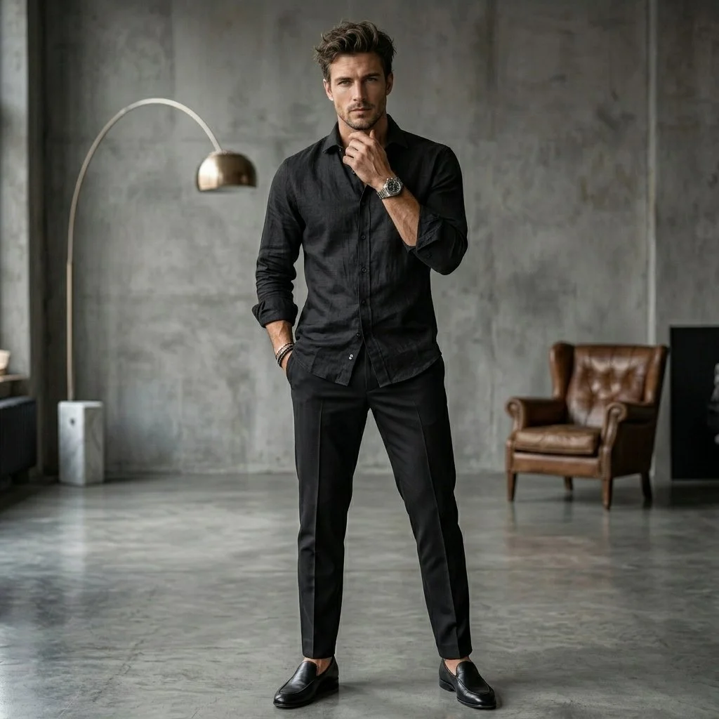 Linen Shirt (Black) (3).png