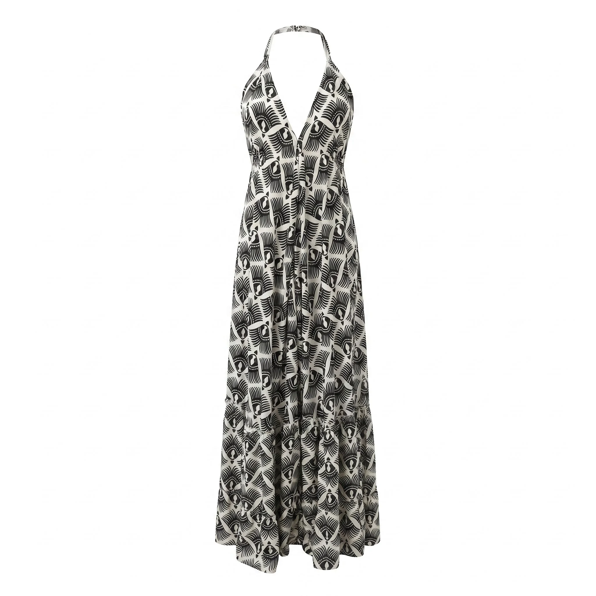 Halter Maxi Dress (Monochrome)