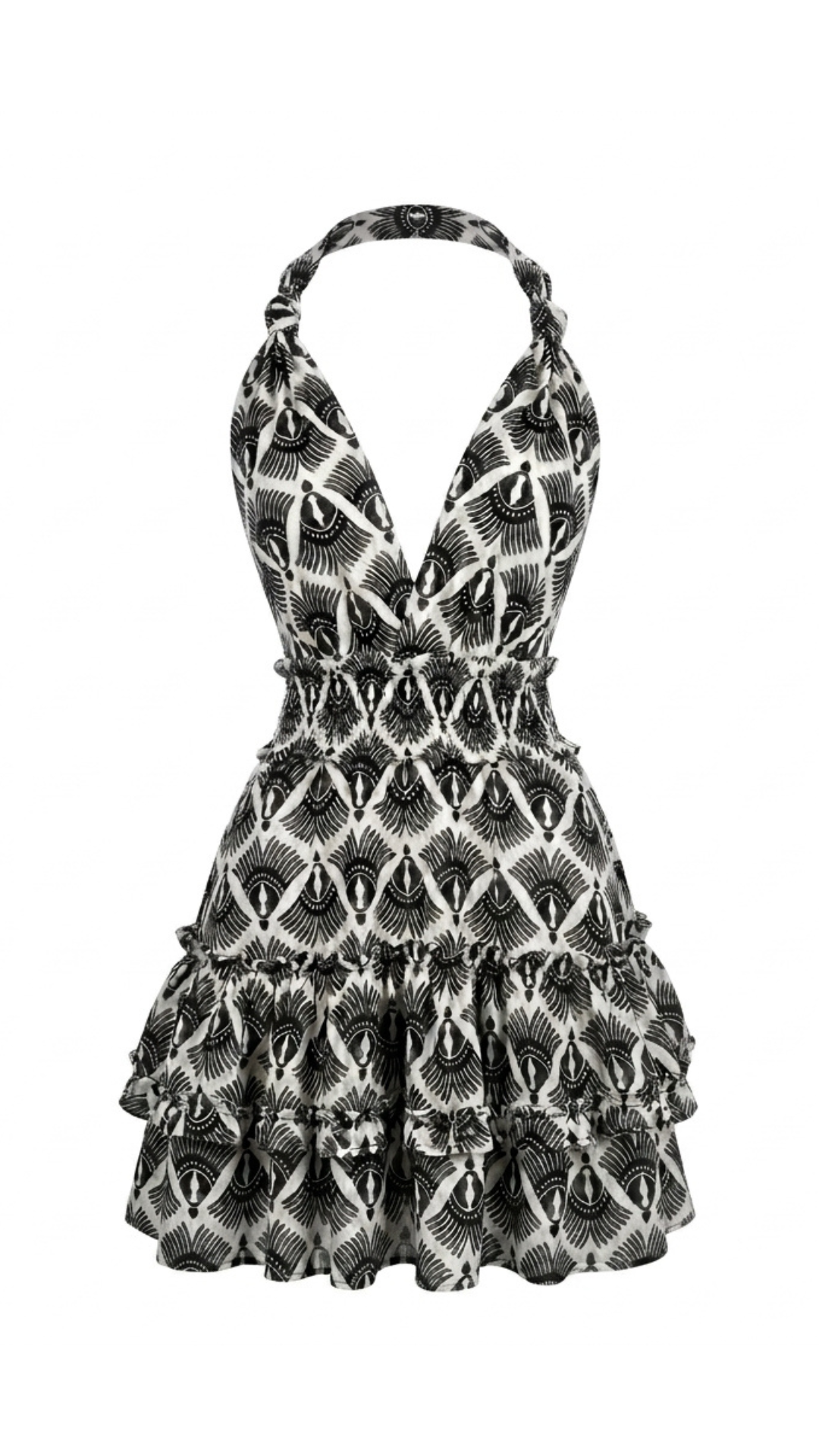 Halter Mini Dress (Monochrome)