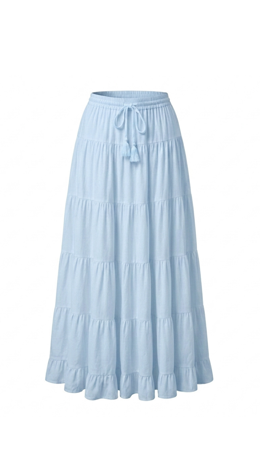 Tiered Maxi Skirt (Blue)