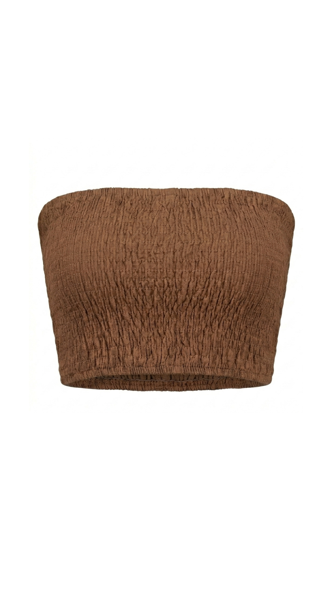 Smocked Bandeau Top (Brown)