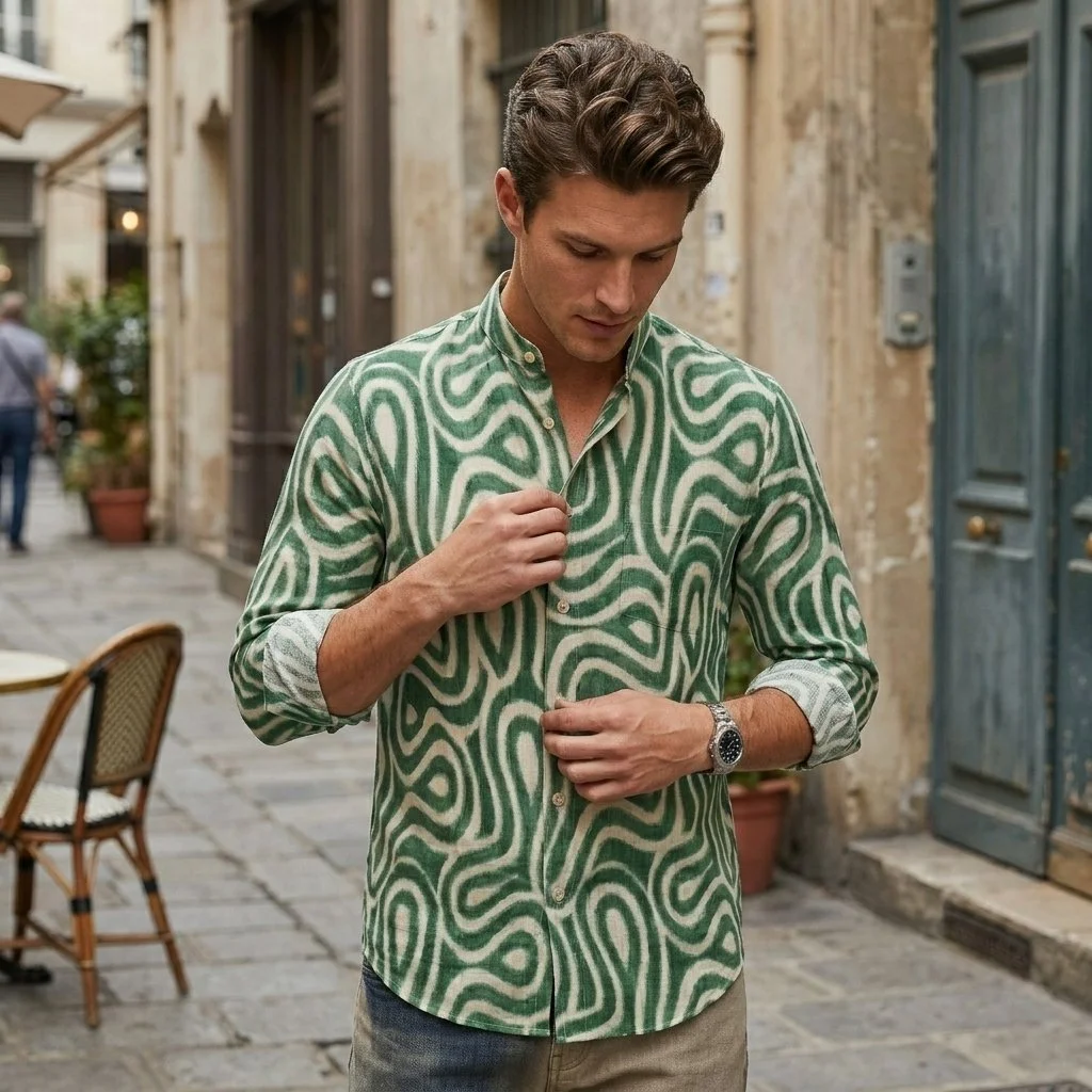 Men Shirt - Swirl (Green) (4).png