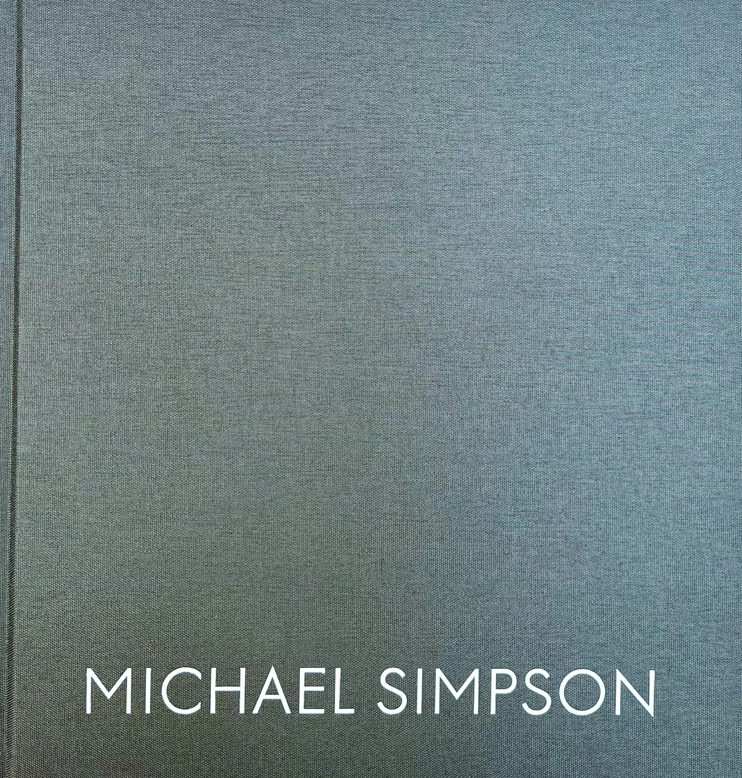 Book cover with textured blue-green background, author name Michael Simpson at the bottom in white text.