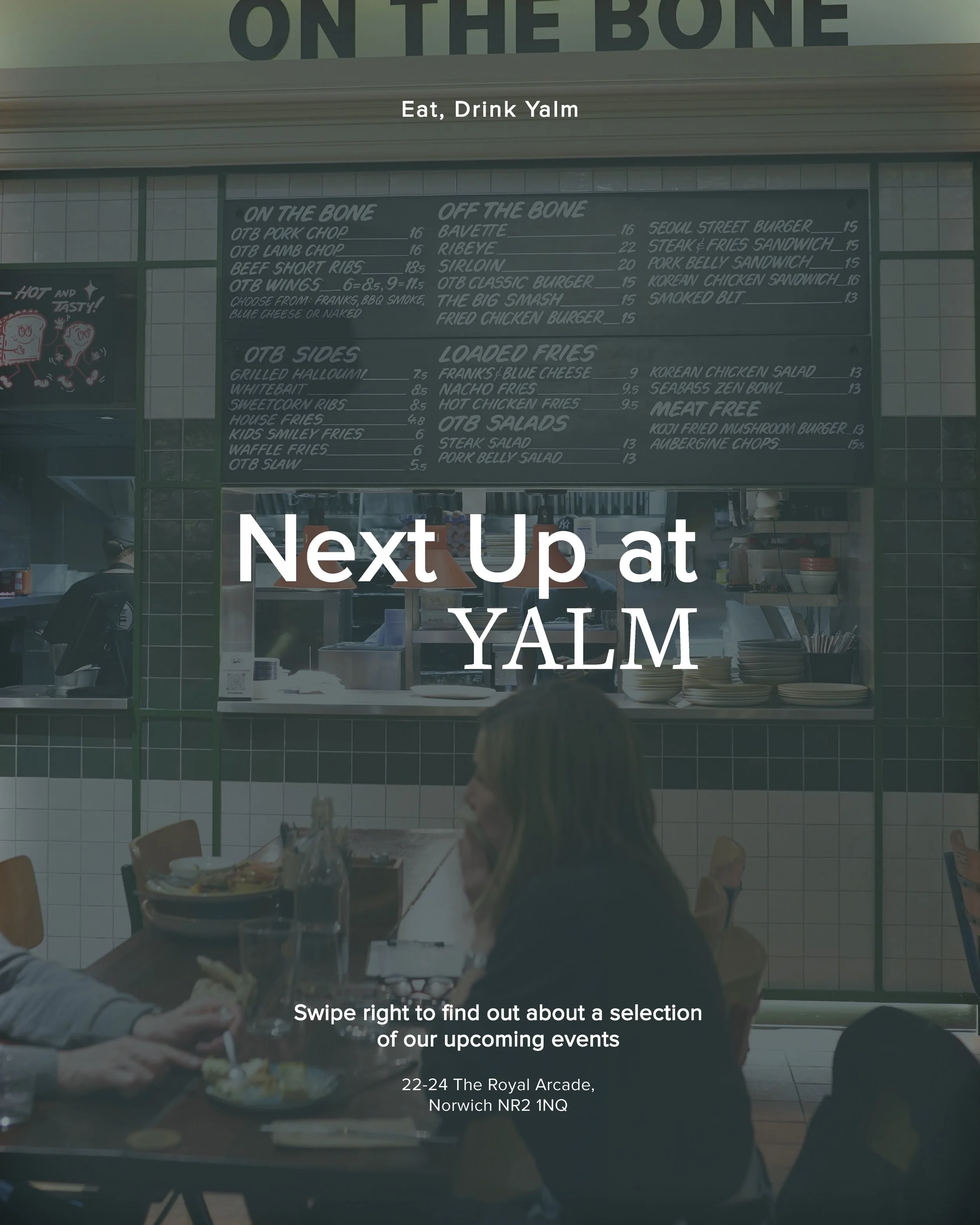 There&rsquo;s plenty coming up at Yalm! 👀

From live music, DJ nights and comedy to workshops, supper clubs and special events. There&rsquo;s always something happening.

Head to the events page on our website for all upcoming dates, tickets and fur