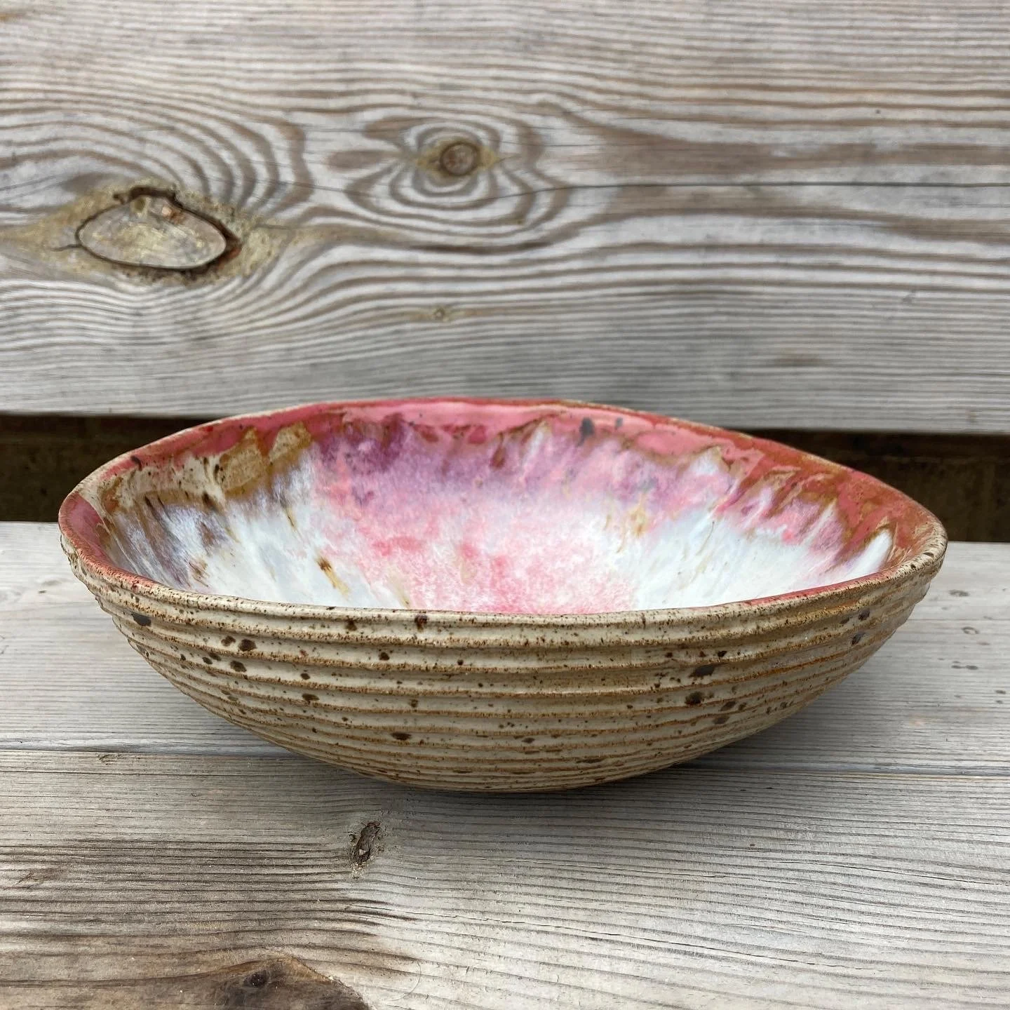 Large 'Raspberry Ripple' Ridge Bowl