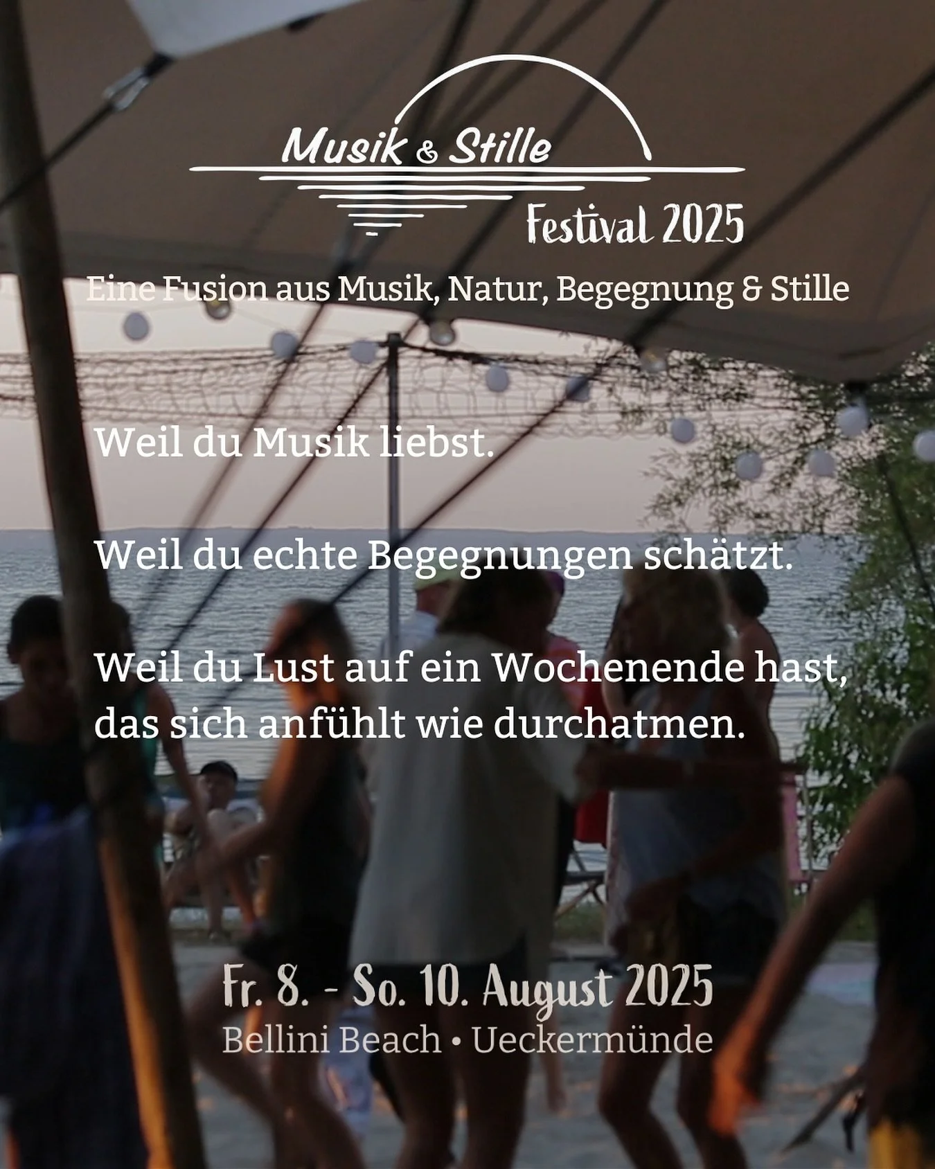 Fragst du dich, ob das dein Festival ist?
Dann lies das hier:

👉 Weil du Musik liebst.
👉 Weil du echte Begegnungen sch&auml;tzt.
👉 Weil du Lust auf ein Wochenende hast, das sich anf&uuml;hlt wie durchatmen.

Und genau deshalb haben wir dieses Line