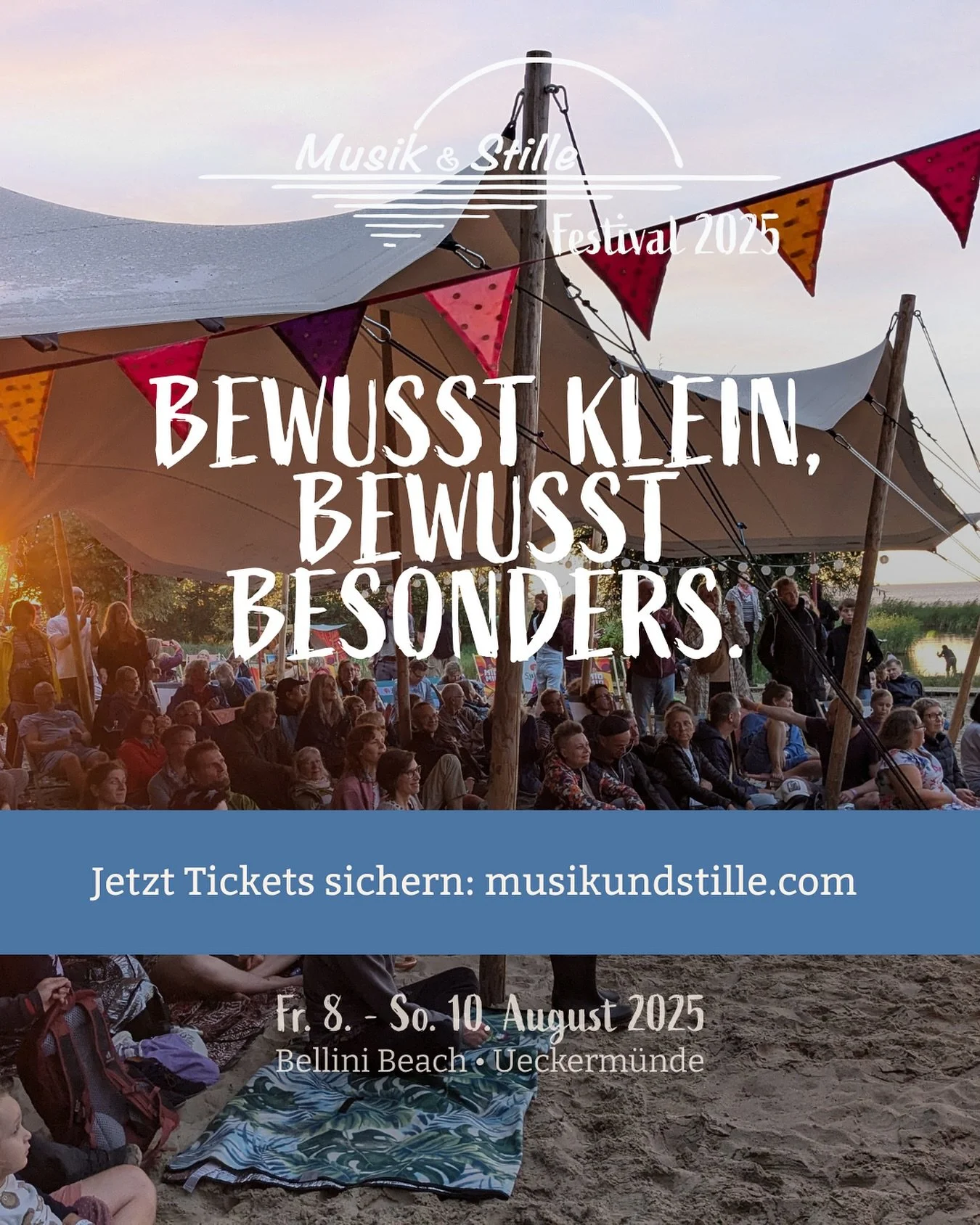 Wir bleiben bewusst klein.
Damit es Raum gibt &ndash; f&uuml;r echte Musik, echte Gespr&auml;che und echte Begegnungen.

Wenn du beim Musik &amp; Stille Festival 2025 dabei sein willst, sicher dir jetzt dein Ticket.
👉 musikundstille.com

📍 Fr. 8. &