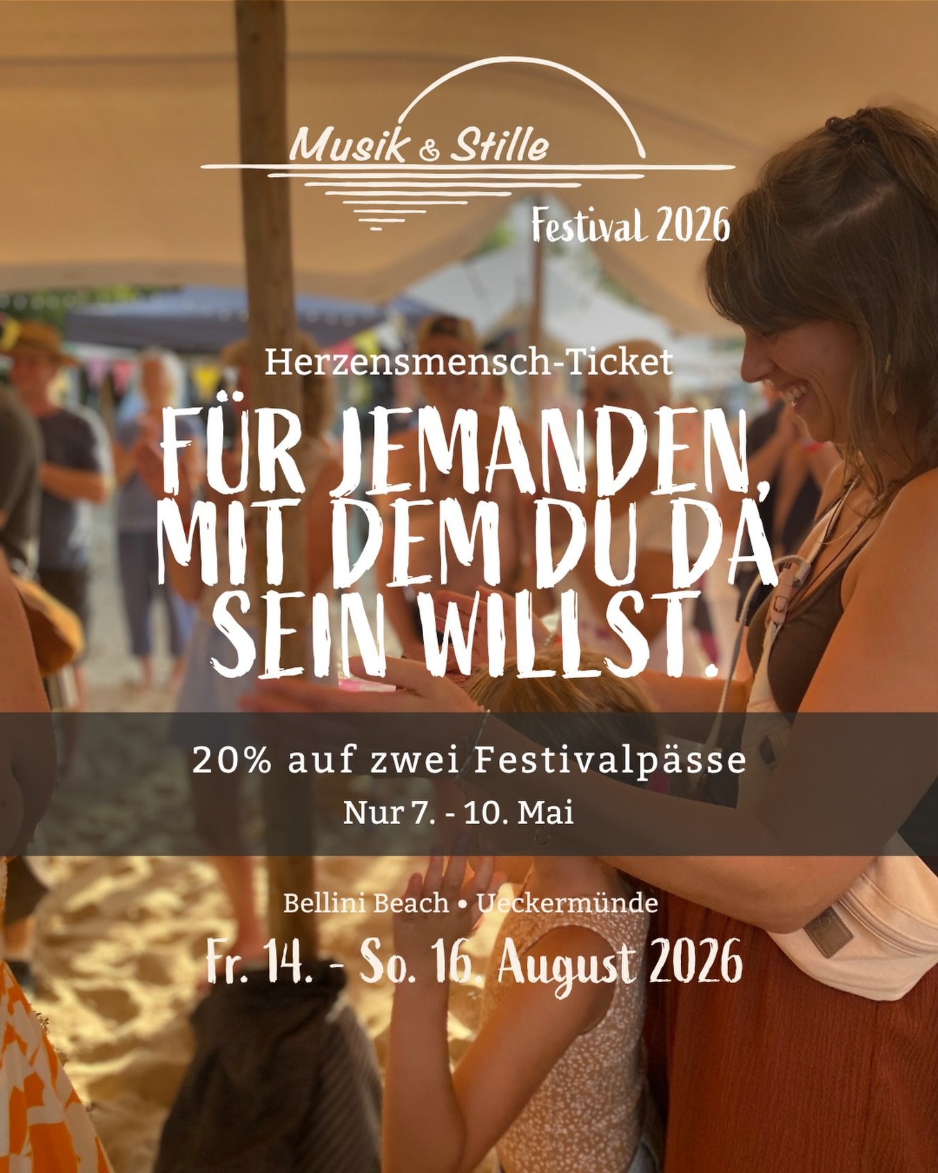 F&uuml;r jemanden, mit dem du da sein willst.
Schenke etwas Zeit &ndash; dem Menschen, der immer f&uuml;r dich da ist. Oder lade genau die Person ein, mit der du dieses Wochenende teilen m&ouml;chtest.
Vom 7. bis 10. Mai gibt es unser Herzensmensch-T