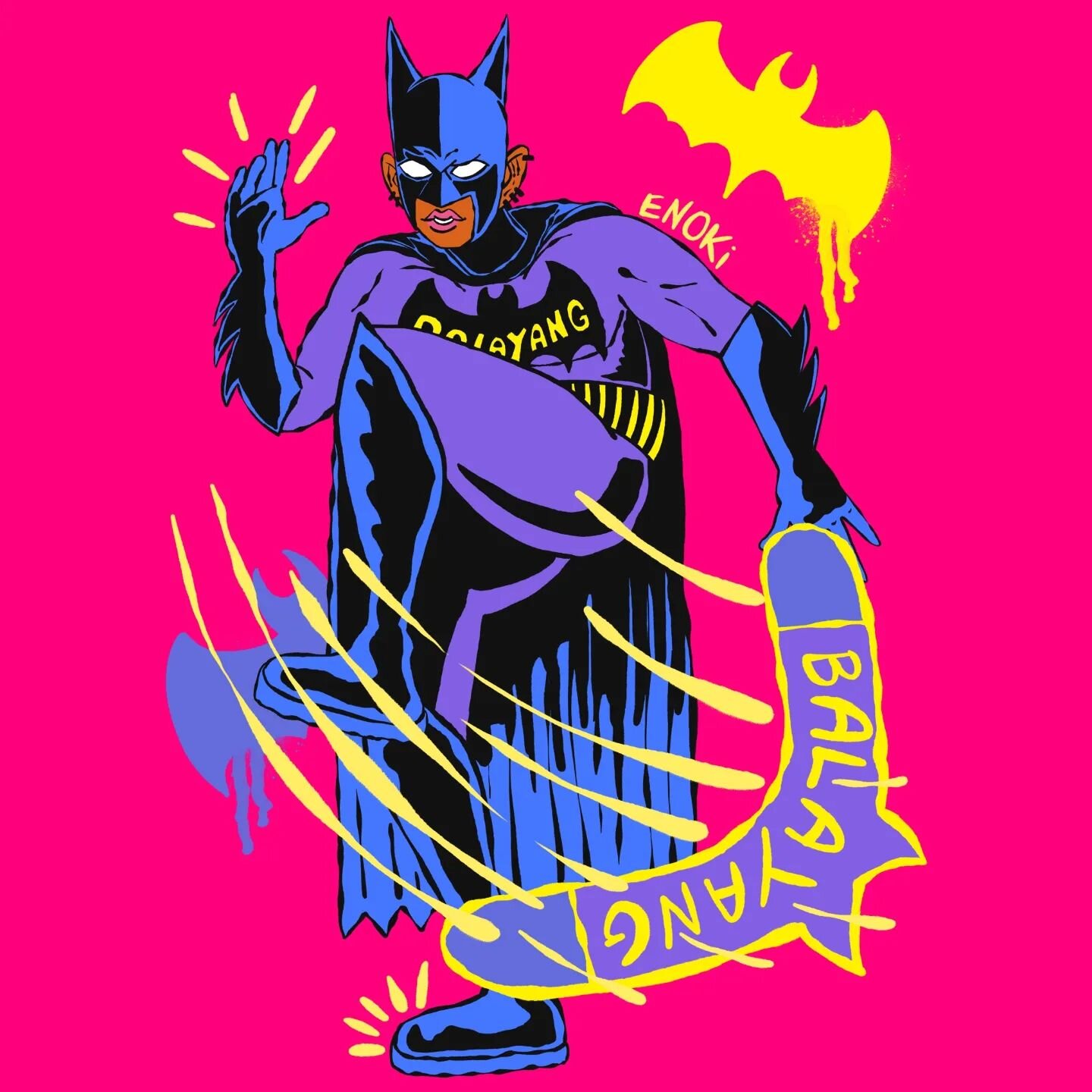I thought it would be fun to draw Batman but base it off @gamminthreads &quot;Balayang&quot; t-shirt design 

#indigenousartist #melbournebasedartist #gamminthreads #batman #balayang