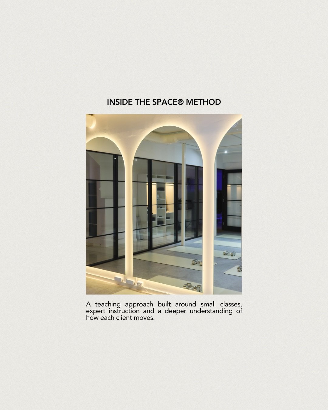 The SPACE&reg; Method is built around the details that make a difference: small classes, individual guidance and programming with purpose.

Our instructors have the space to understand how you move, refine your technique and help you build strength w