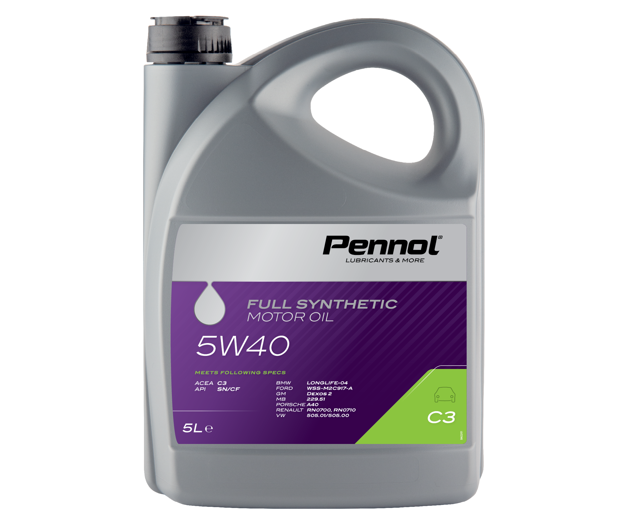Full Synthetic motor oil 5W40 C3 — Pennol