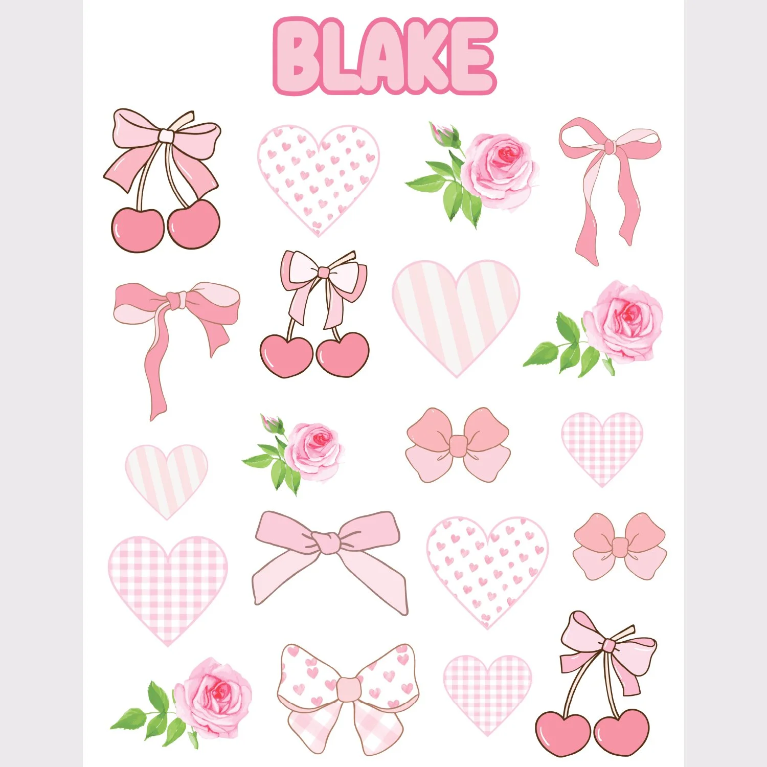 Coquette Cutie Removable Vinyl Sticker Sheet