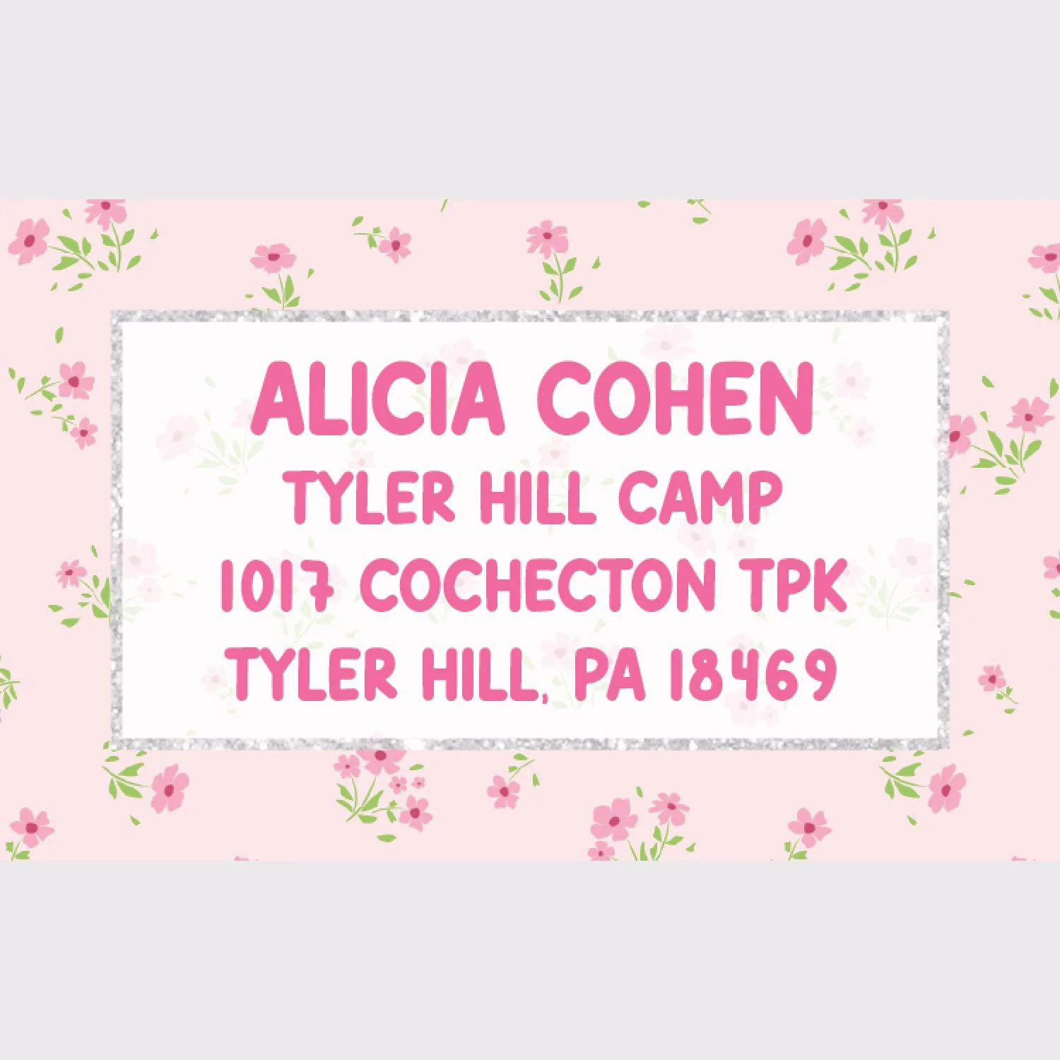Dainty Pink Floral Address Labels