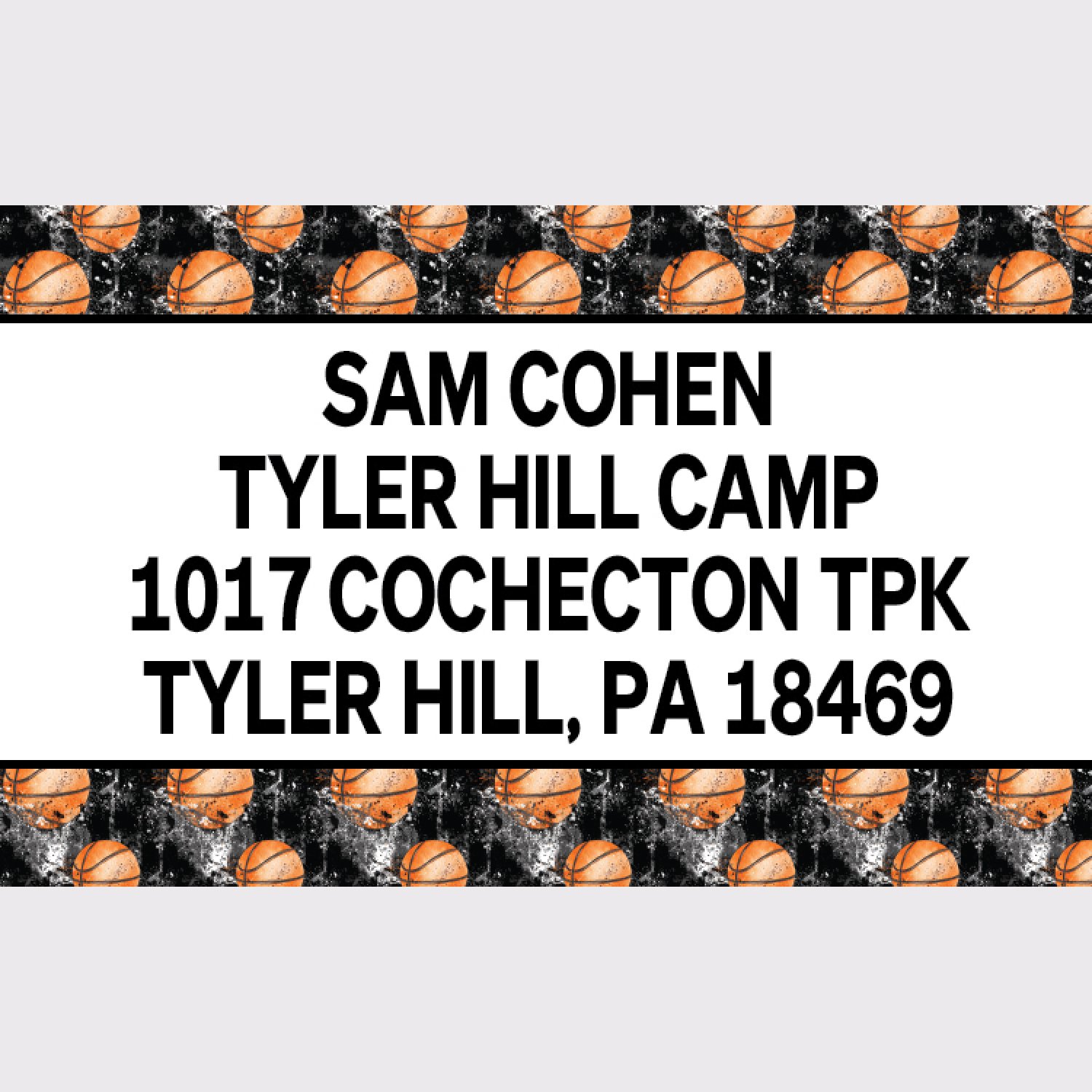 Grunge Basketball Address Labels