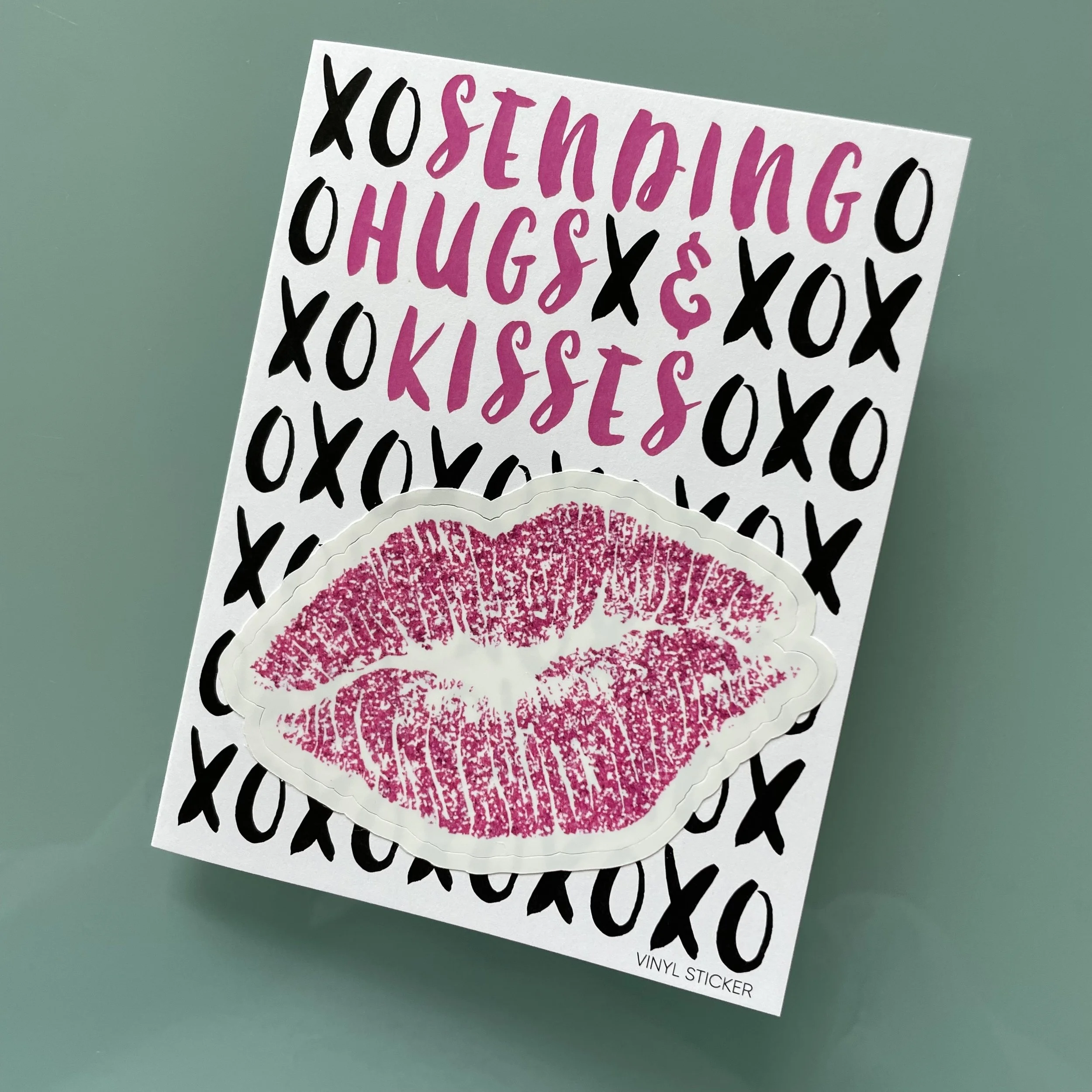 Kiss Sticker Note Card