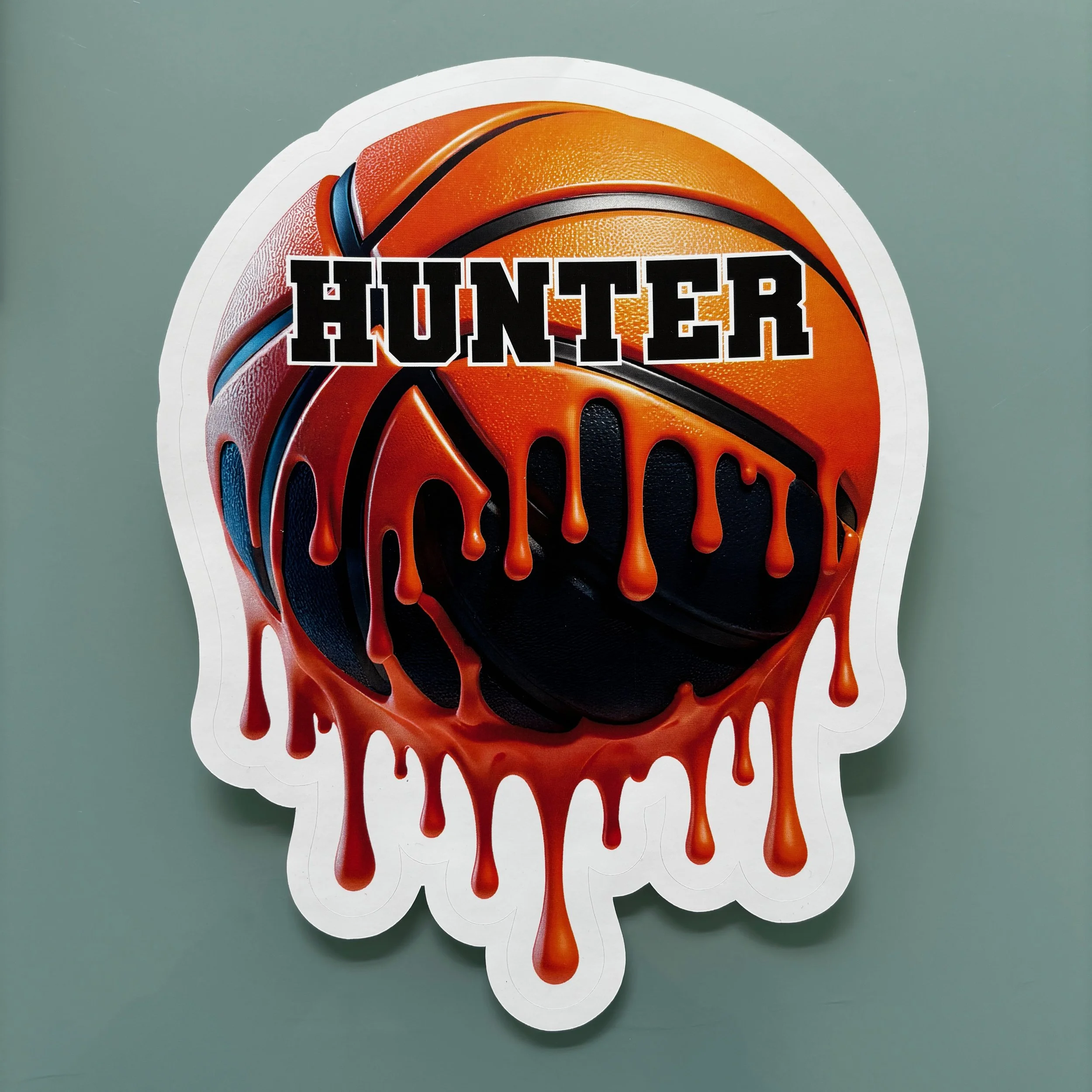 Large Drippy Basketball Removable Vinyl Sticker