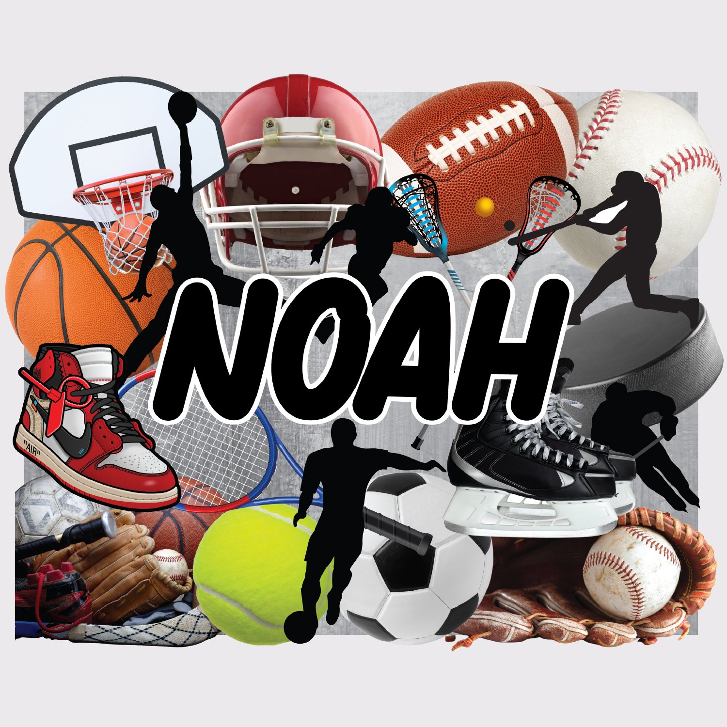 Sports Collage Large Removable Vinyl Sticker