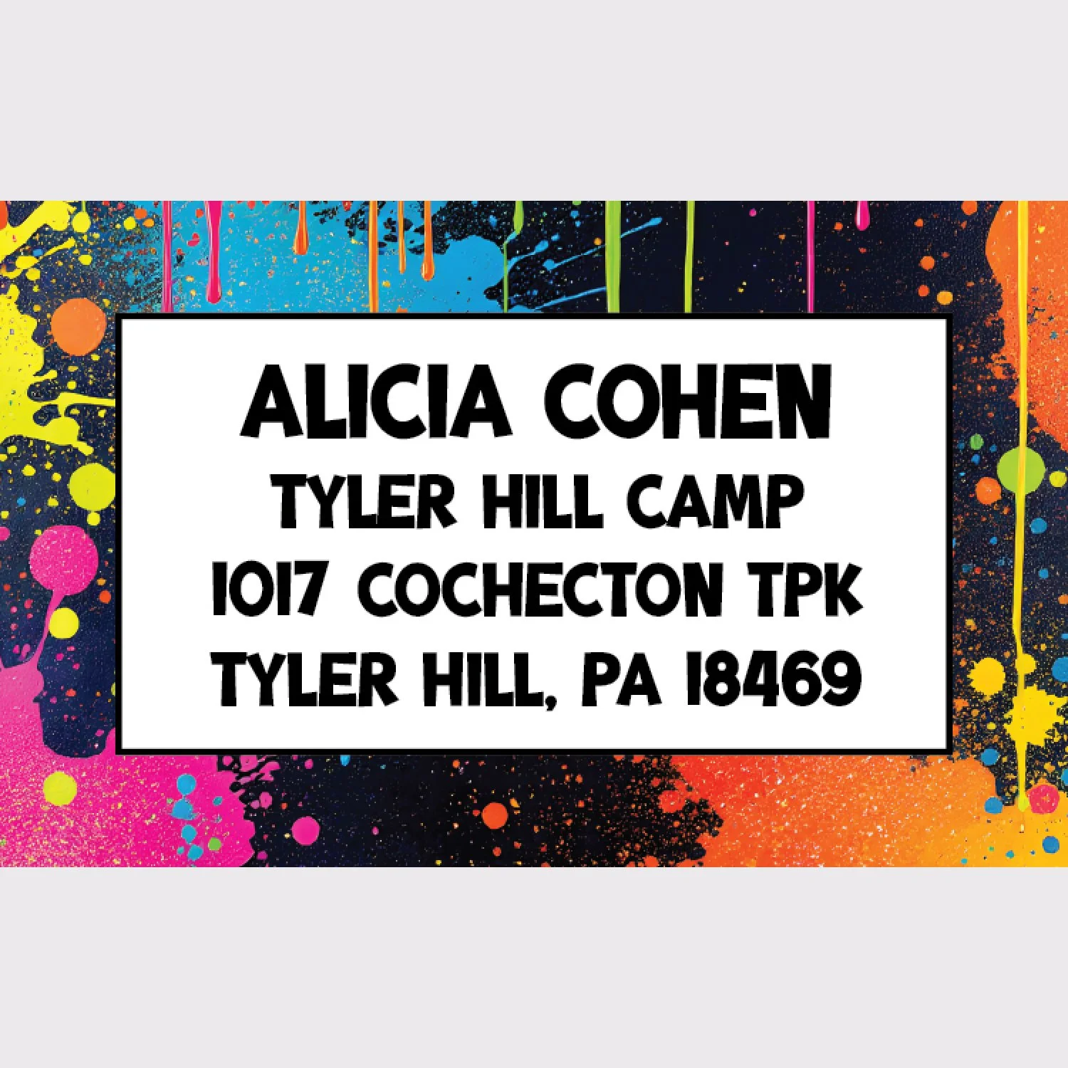 Bright Drips Address Labels
