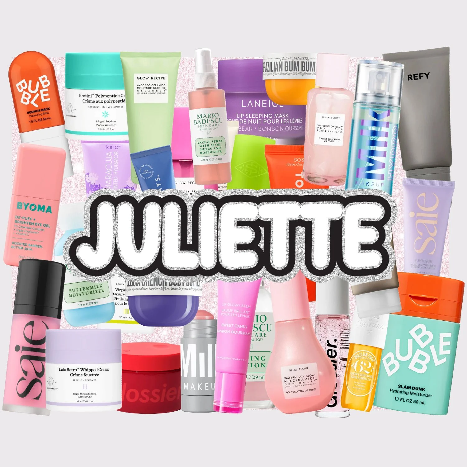 Skincare Collage Large Removable Vinyl Sticker