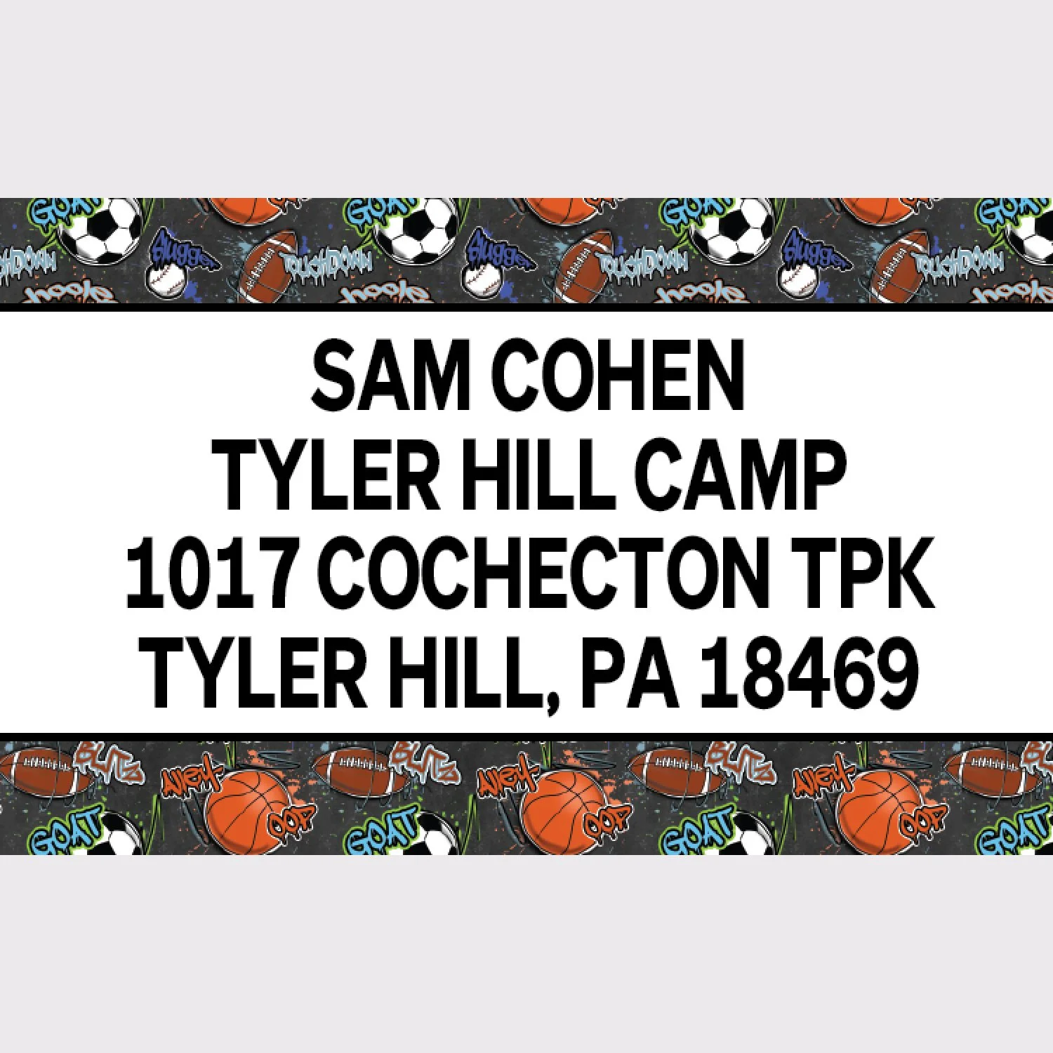 Graffiti Sports Address Labels