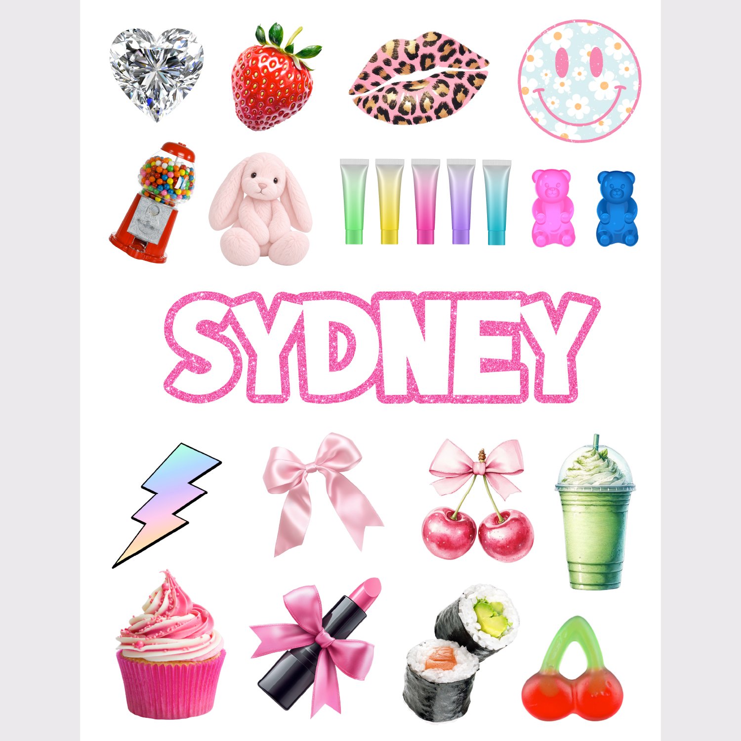 Happy Mix Removable Vinyl Sticker Sheet