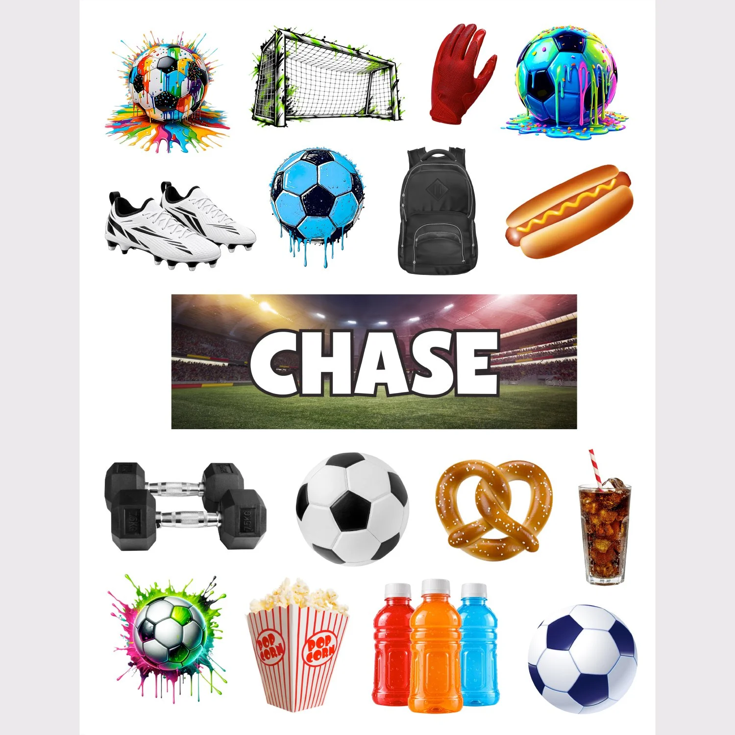 Soccer Field Removable Vinyl Sticker Sheet