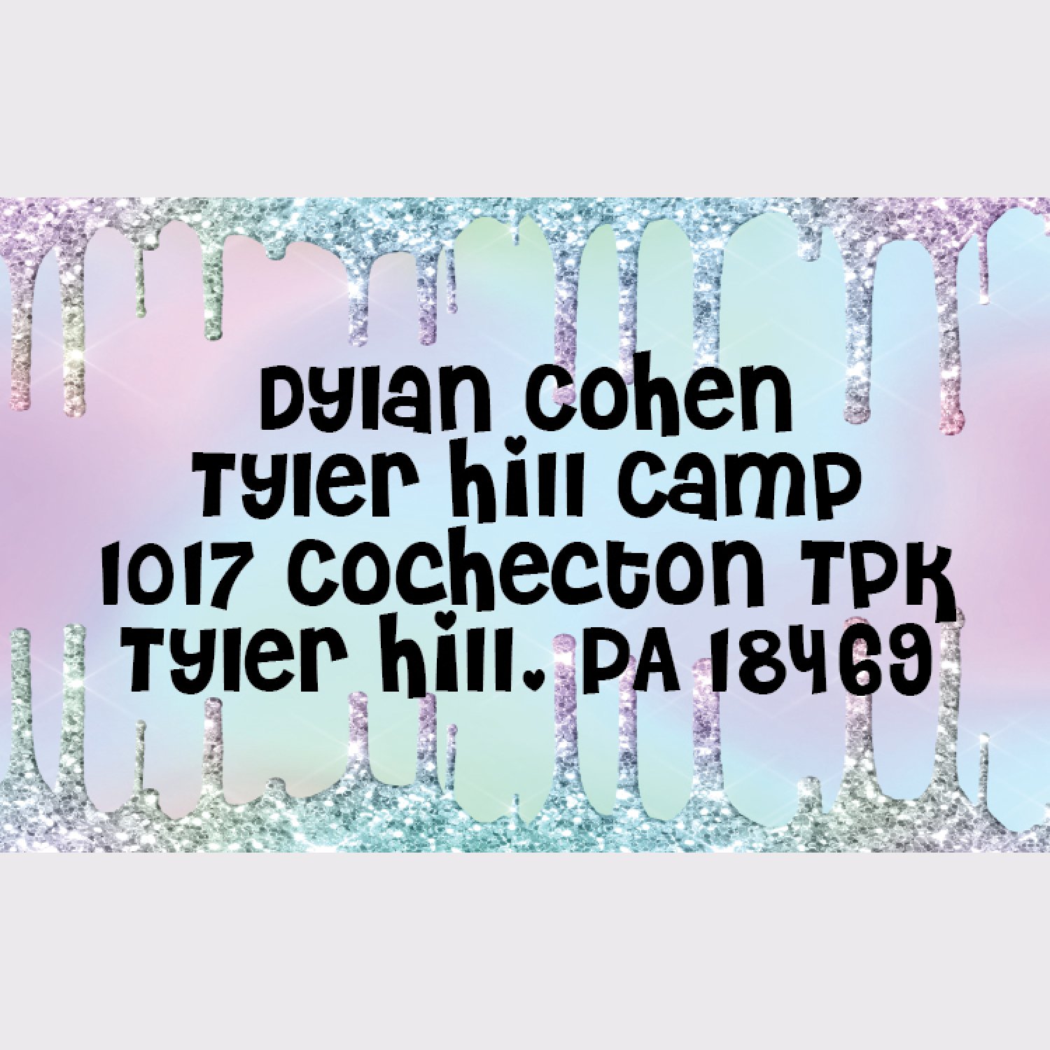 Pastel Glitter Drips Address Labels