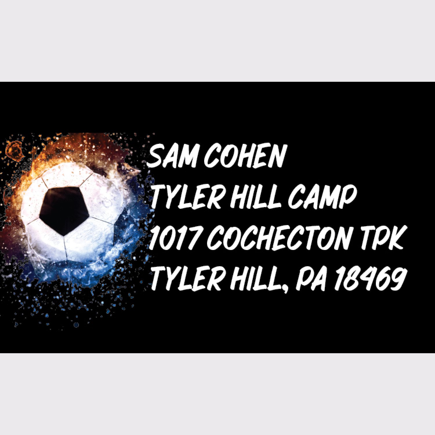 Exploding Soccer Ball Address Labels