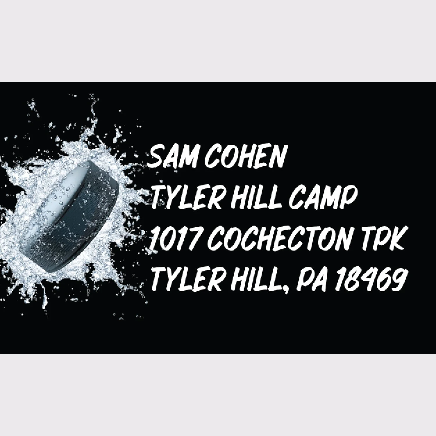 Exploding Hockey Puck Address Labels