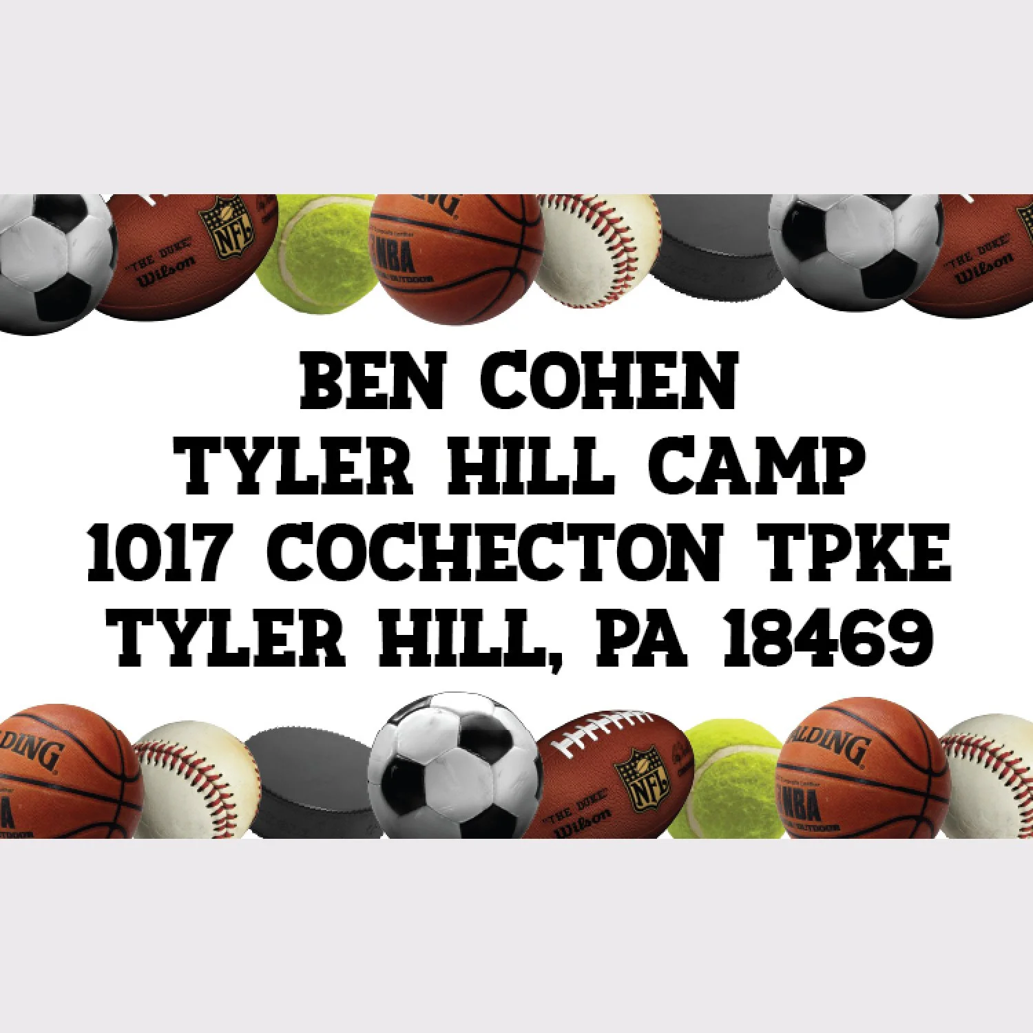 Sports of All Sorts Address Labels