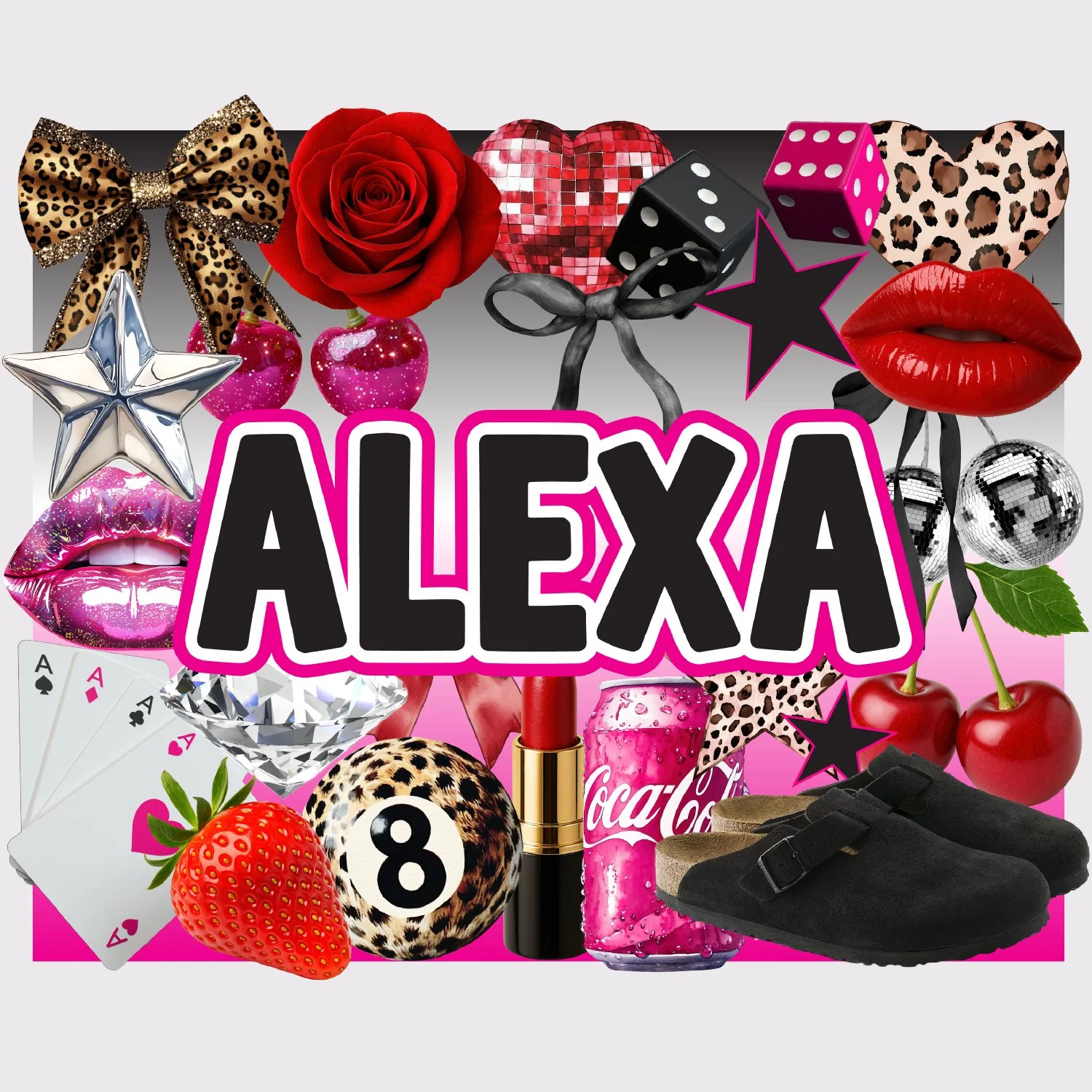 Lucky Girl Collage Large Removable Vinyl Sticker