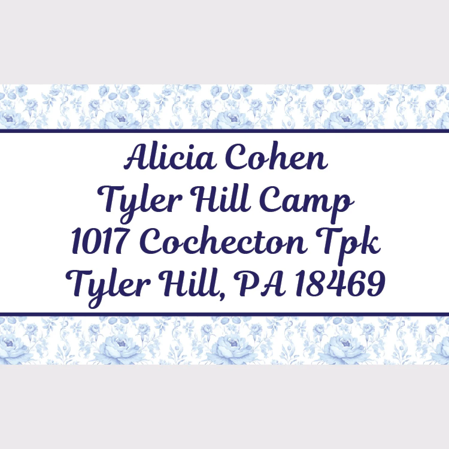 Blue Watercolor Floral Address Labels