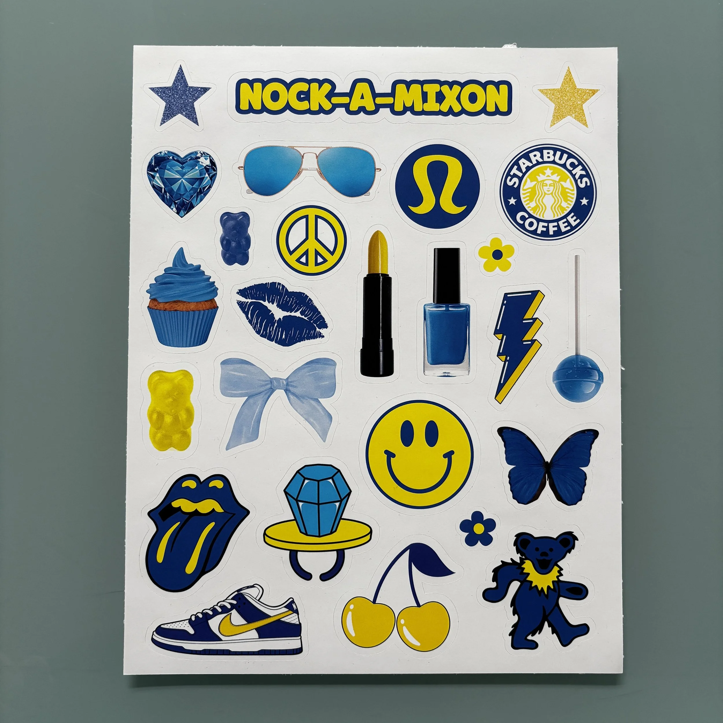 "Nock-A-Mixon" Removable Vinyl Sticker Sheet *Sample Sale*