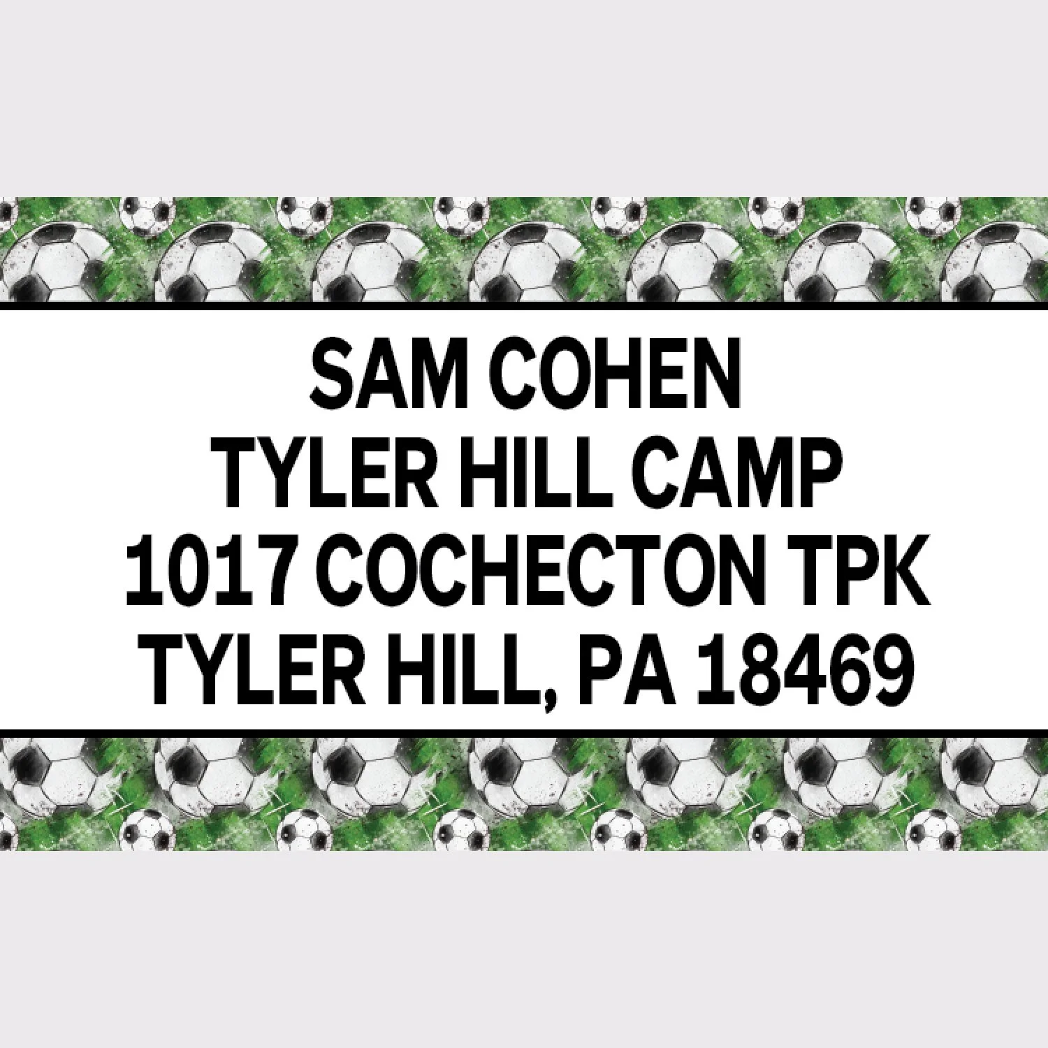 Grunge Soccer Address Labels