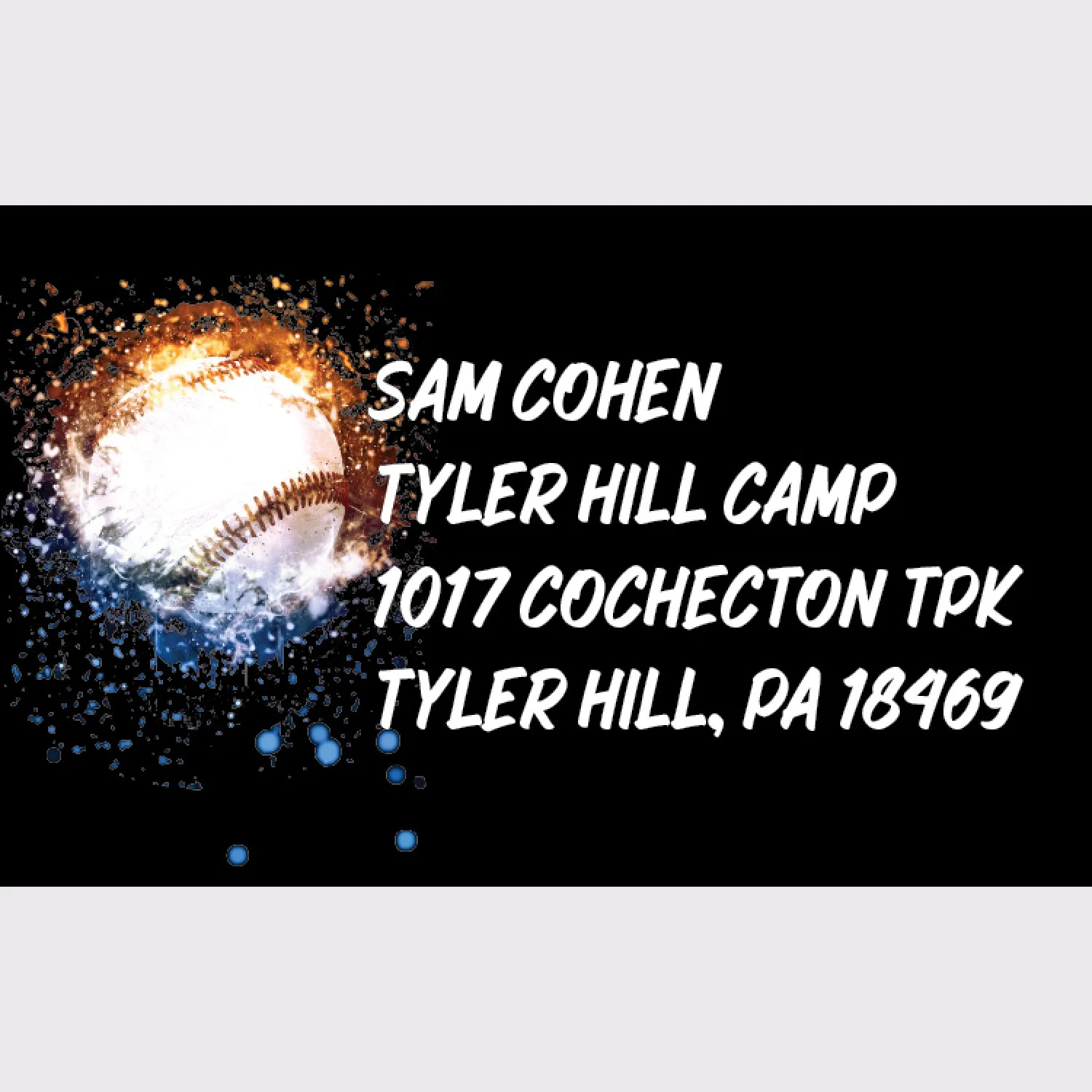 Exploding Baseball Address Labels