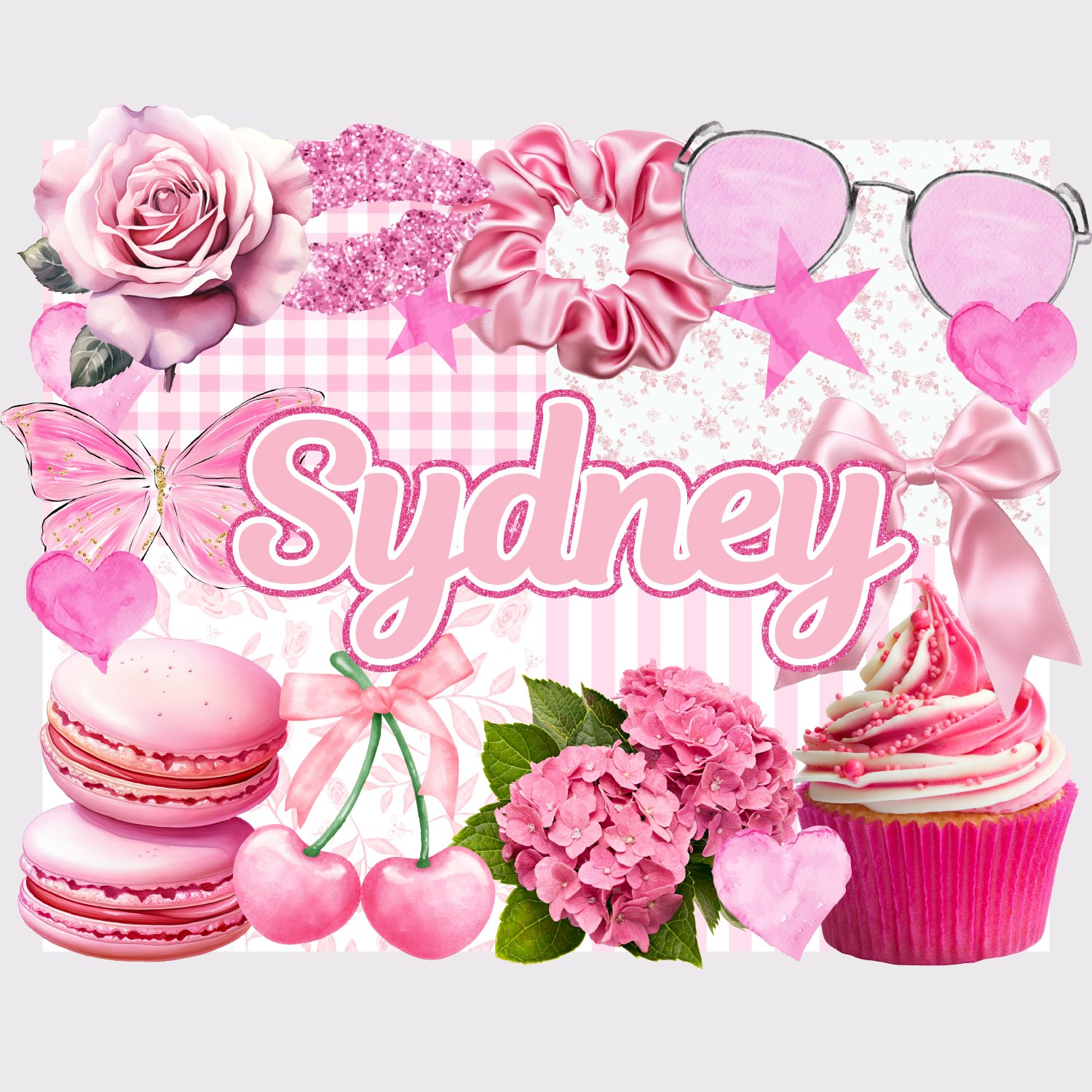 Pink Aesthetic Collage Large Removable Vinyl Sticker