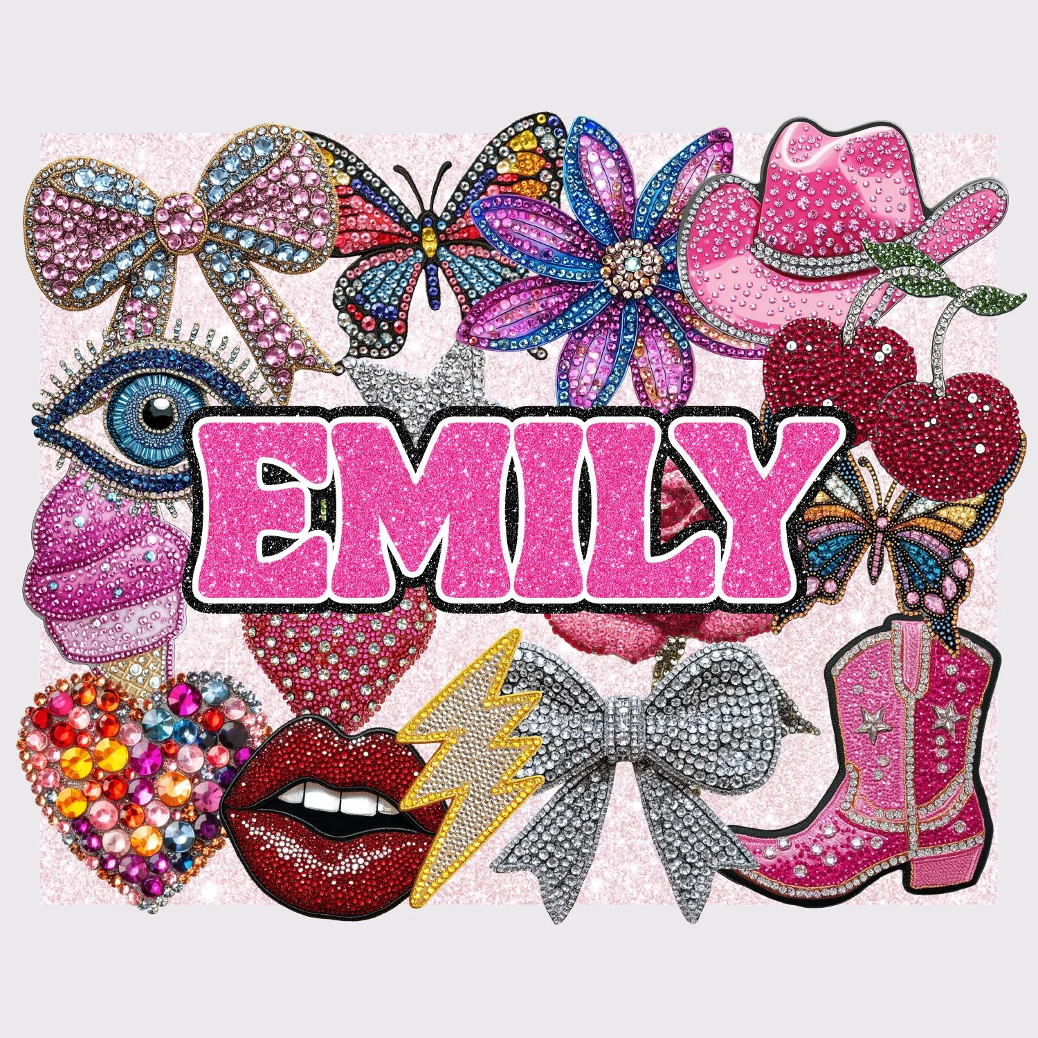 Bedazzled Collage Large Removable Vinyl Sticker