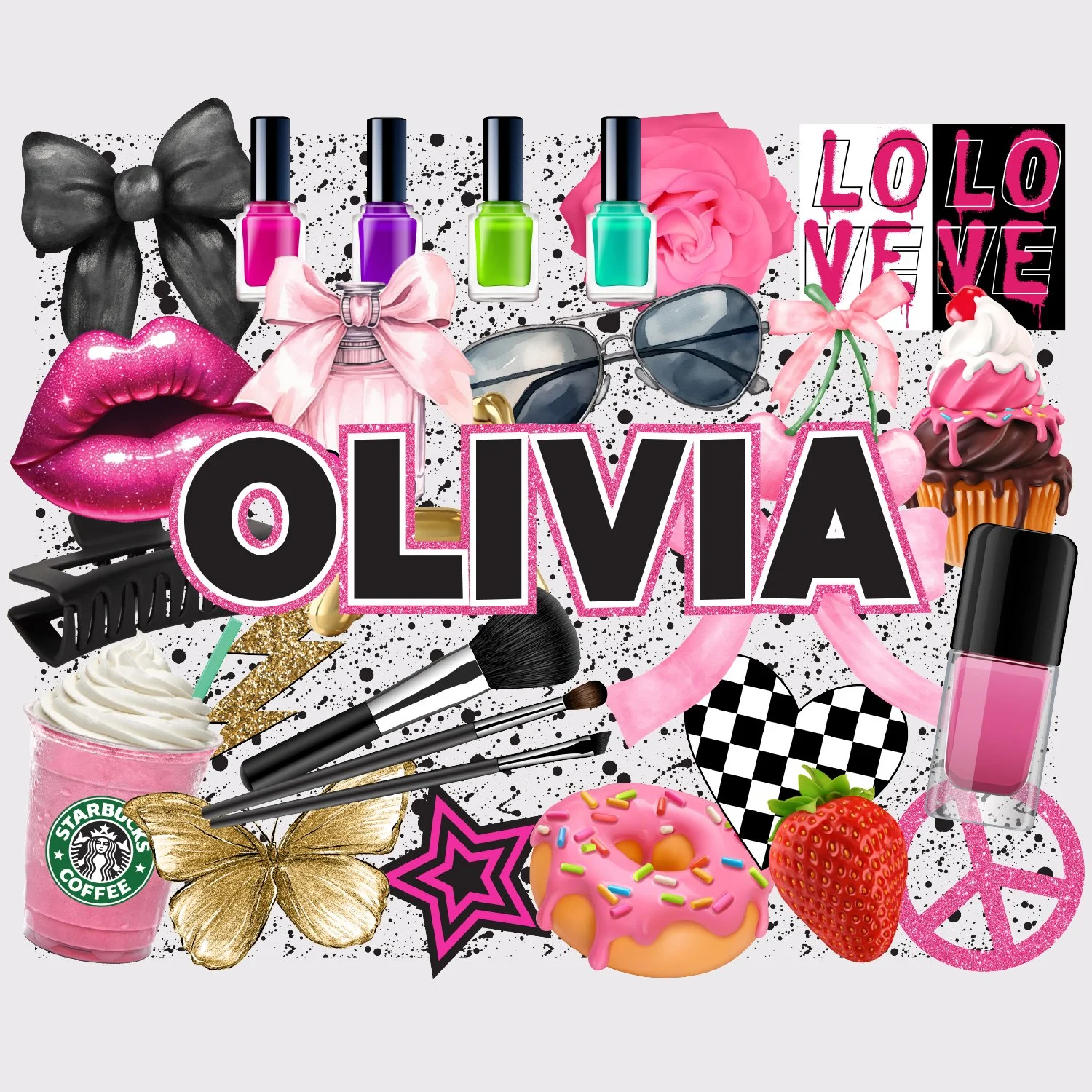 Splatter Collage Large Removable Vinyl Sticker