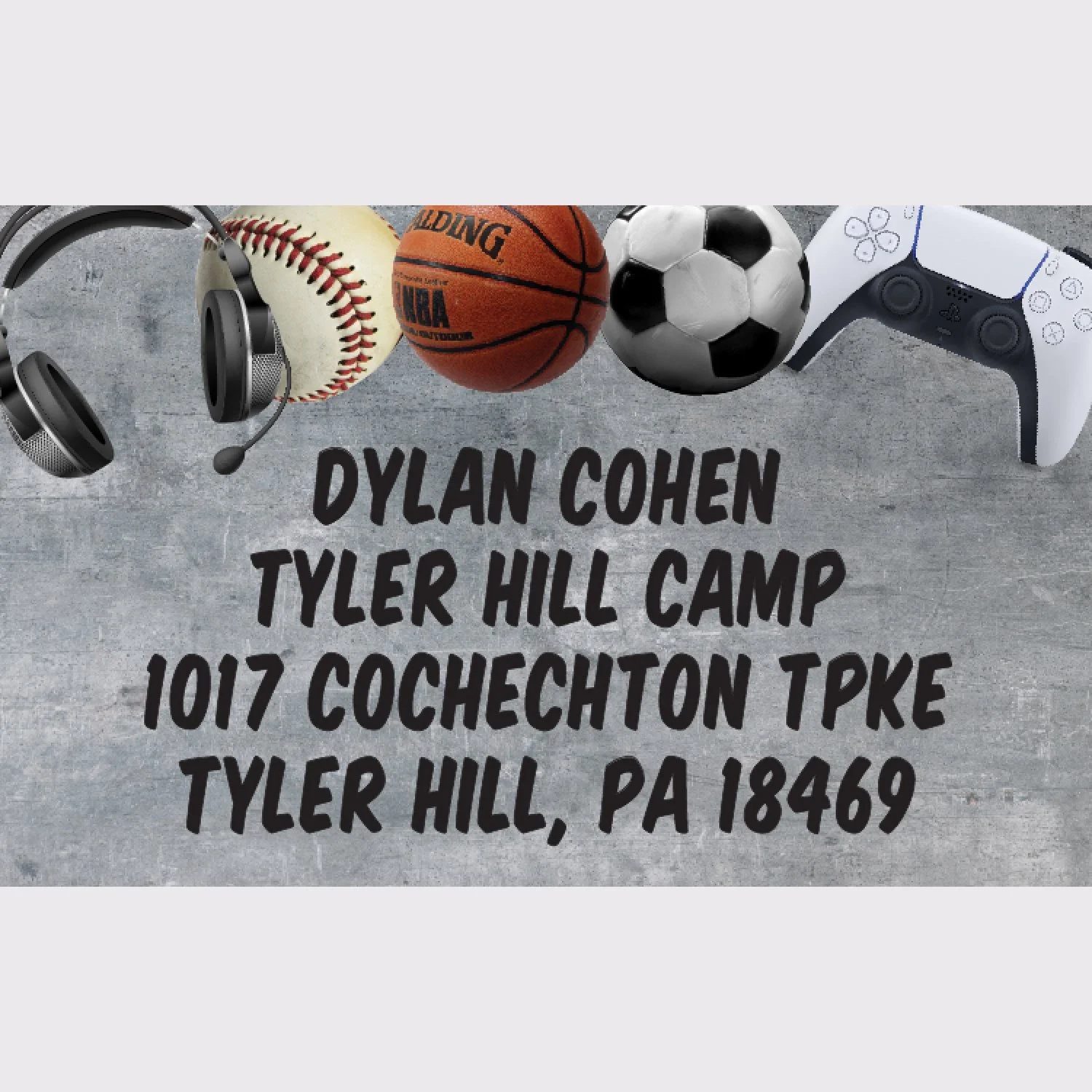 Sporty Gaming Address Labels