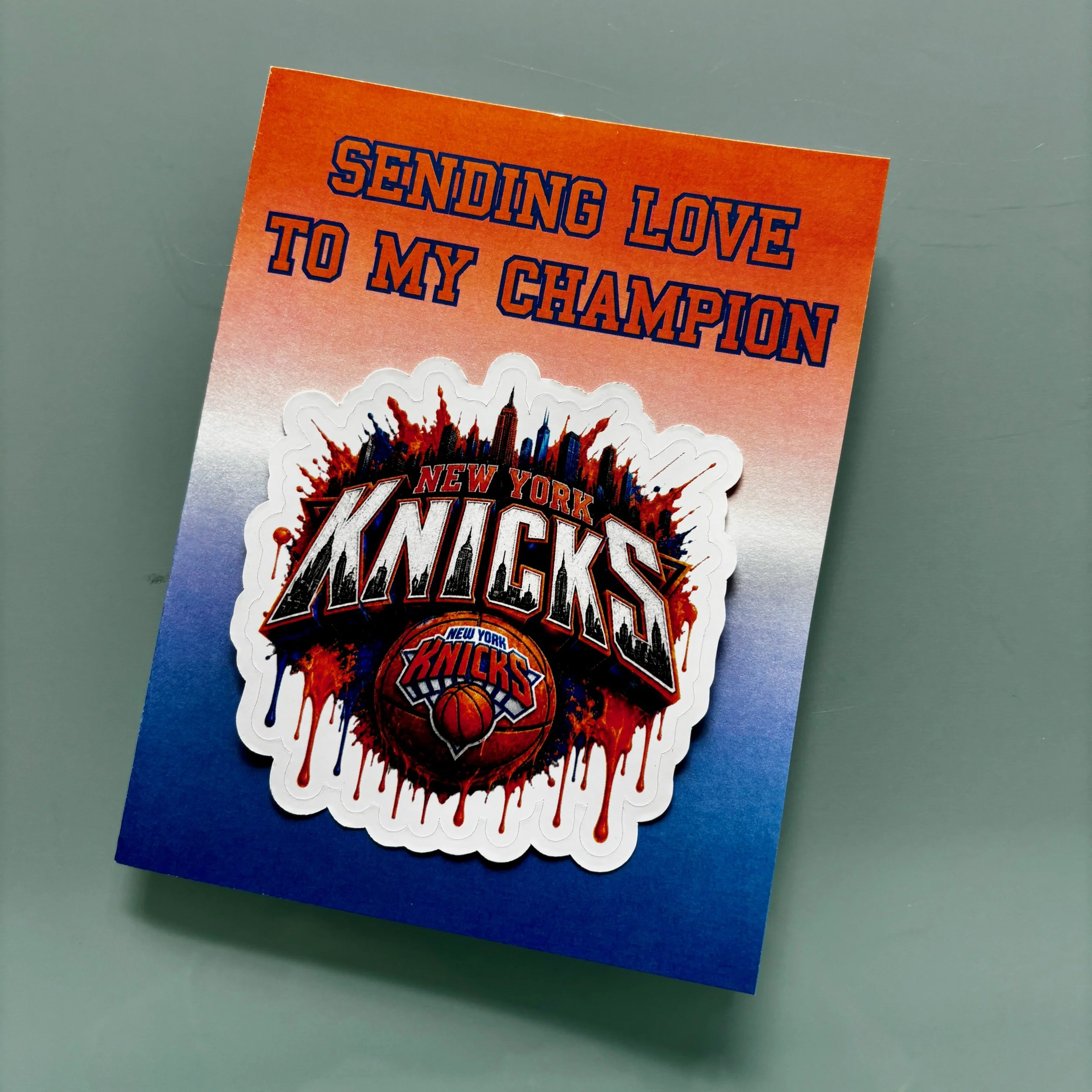 Knicks Sticker Note Card