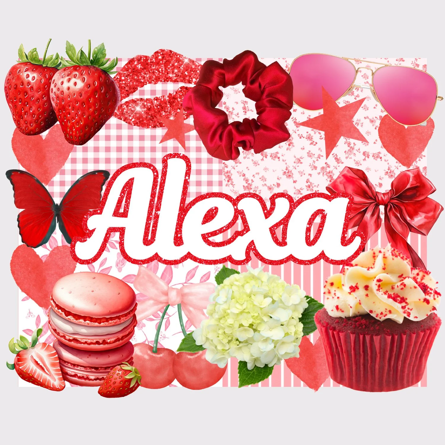 Red Aesthetic Collage Large Removable Vinyl Sticker