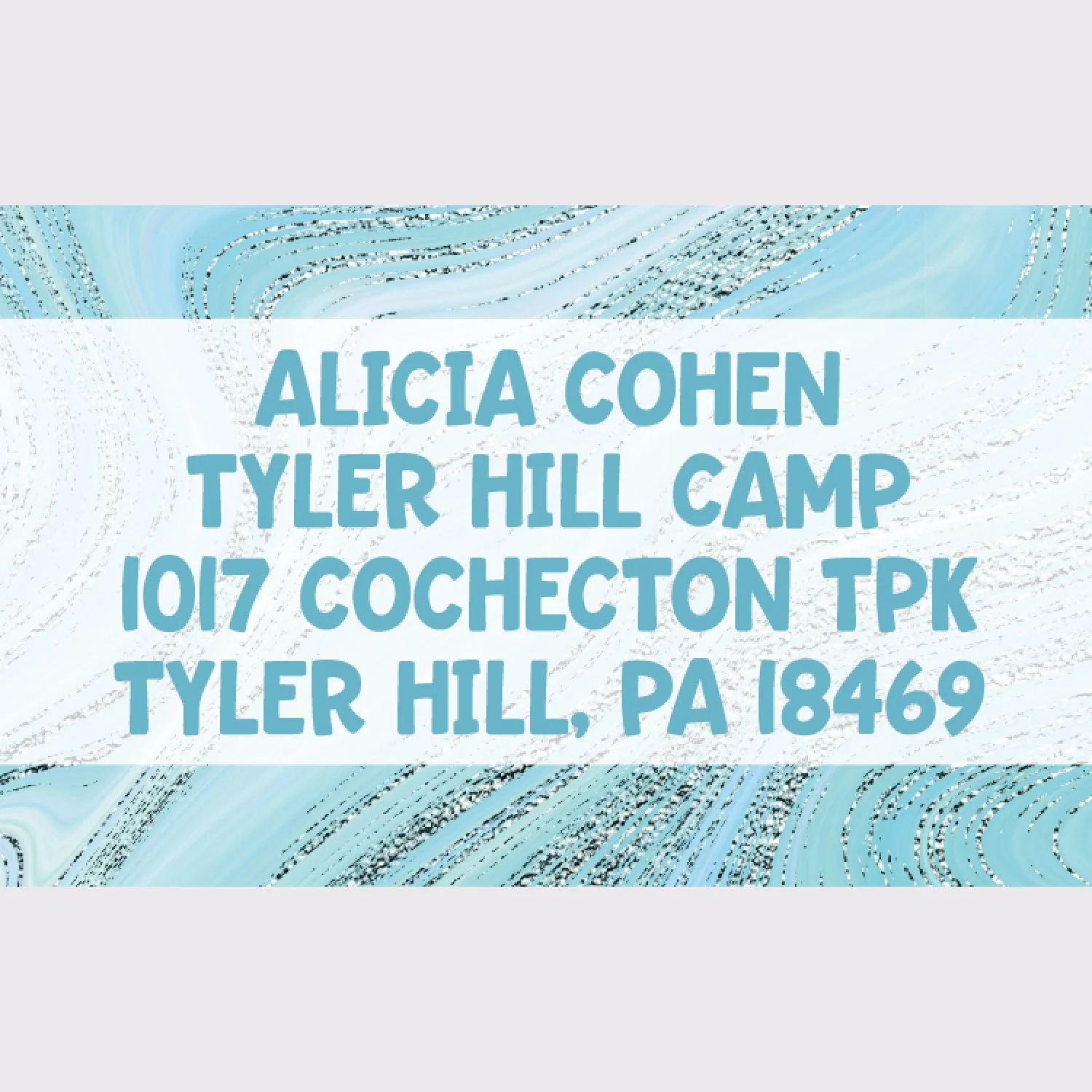 Aqua Marble Address Labels